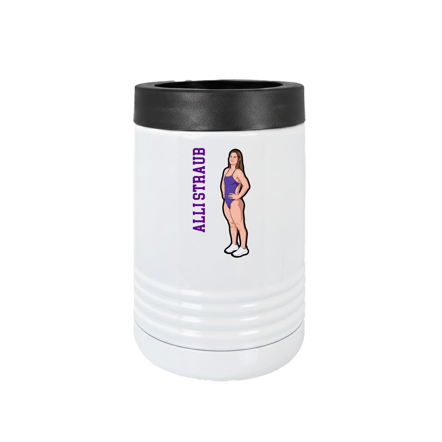 Beverage Holder — Name Vertical in White