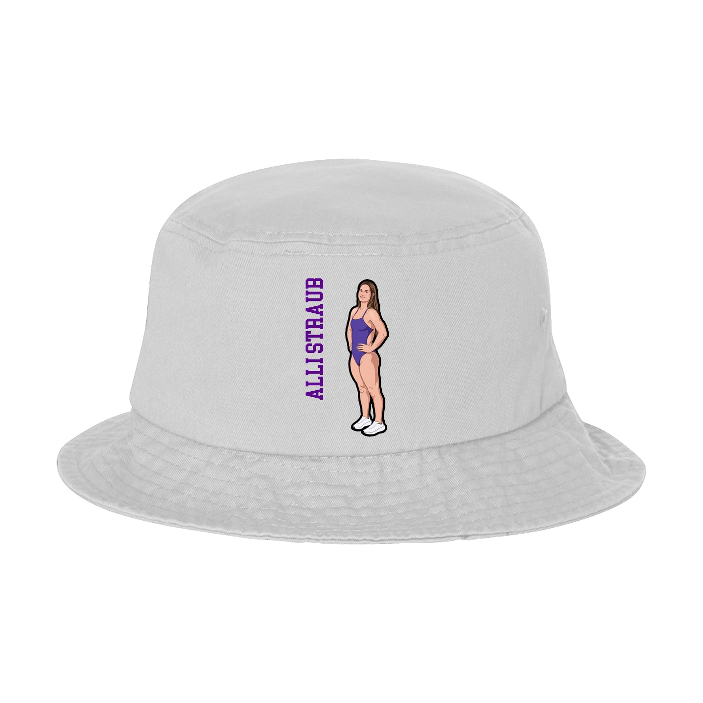 Bucket Cap — Name Vertical in White