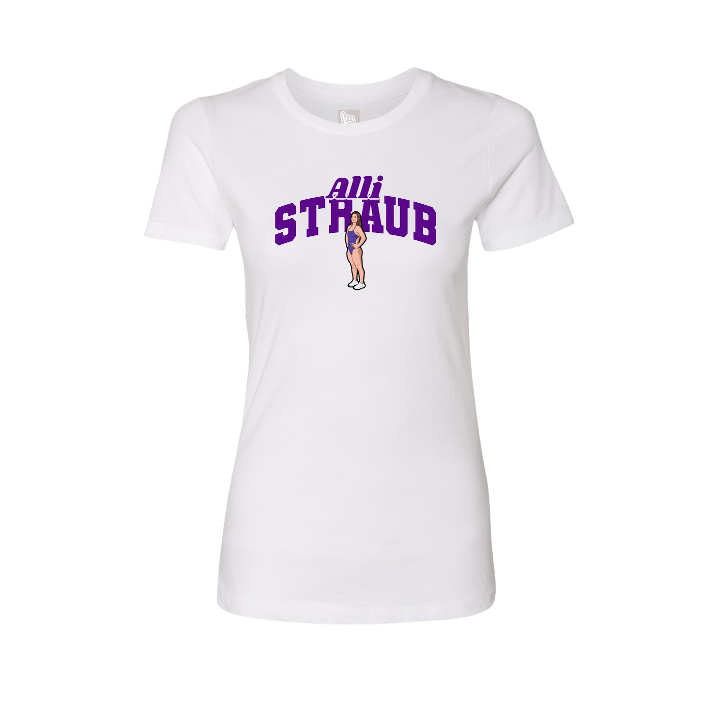 Fitted Women's Tee — Signature Arch in White