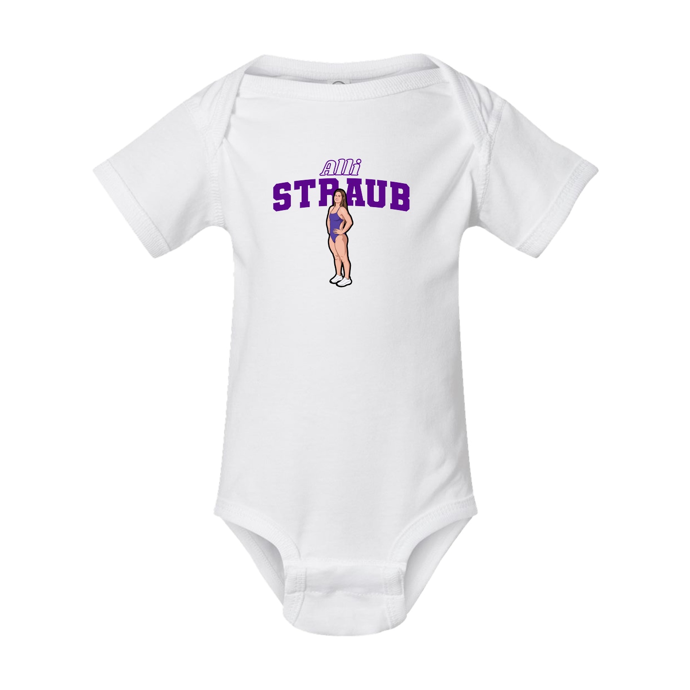 Baby Onesie — Name Arch in White