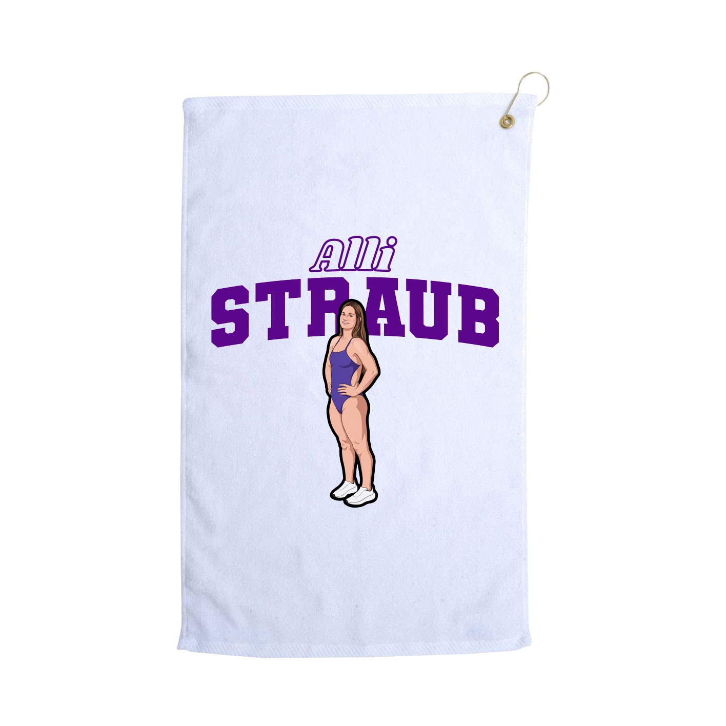 Golf Towel — Name Arch in White