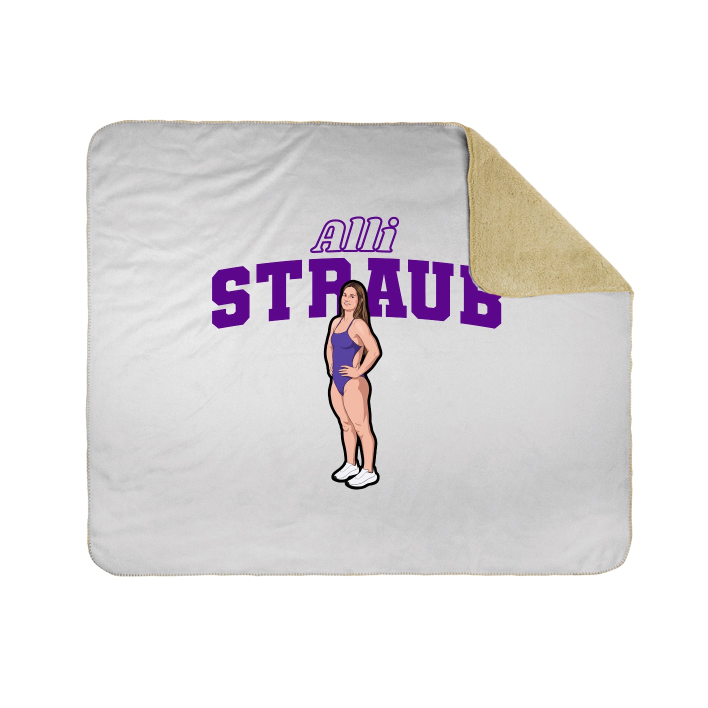 Throw Blanket — Name Arch in White