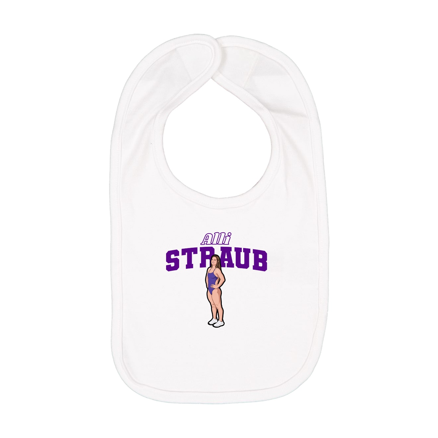 Infant Bib — Name Arch in White