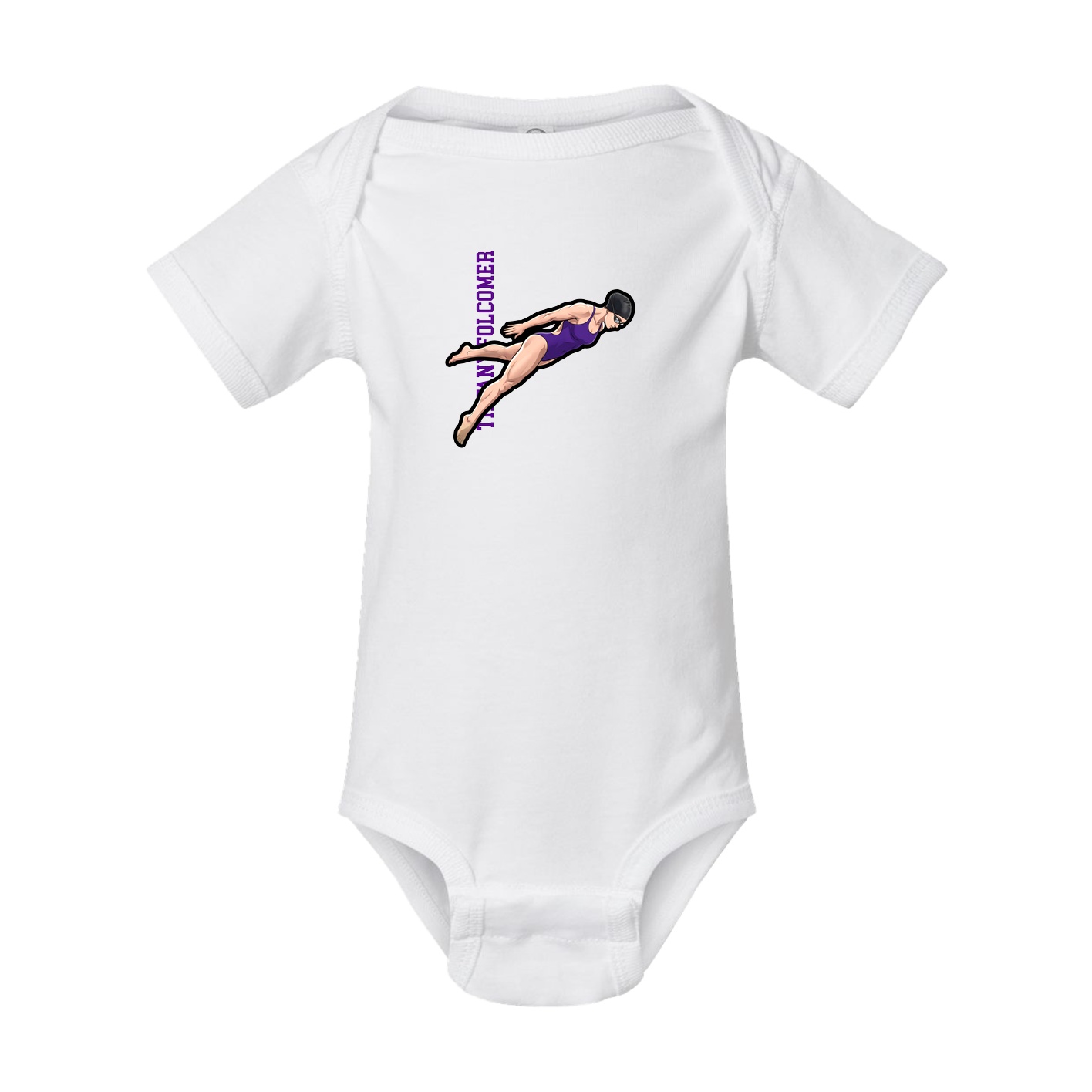 Baby Onesie — Name Vertical in White