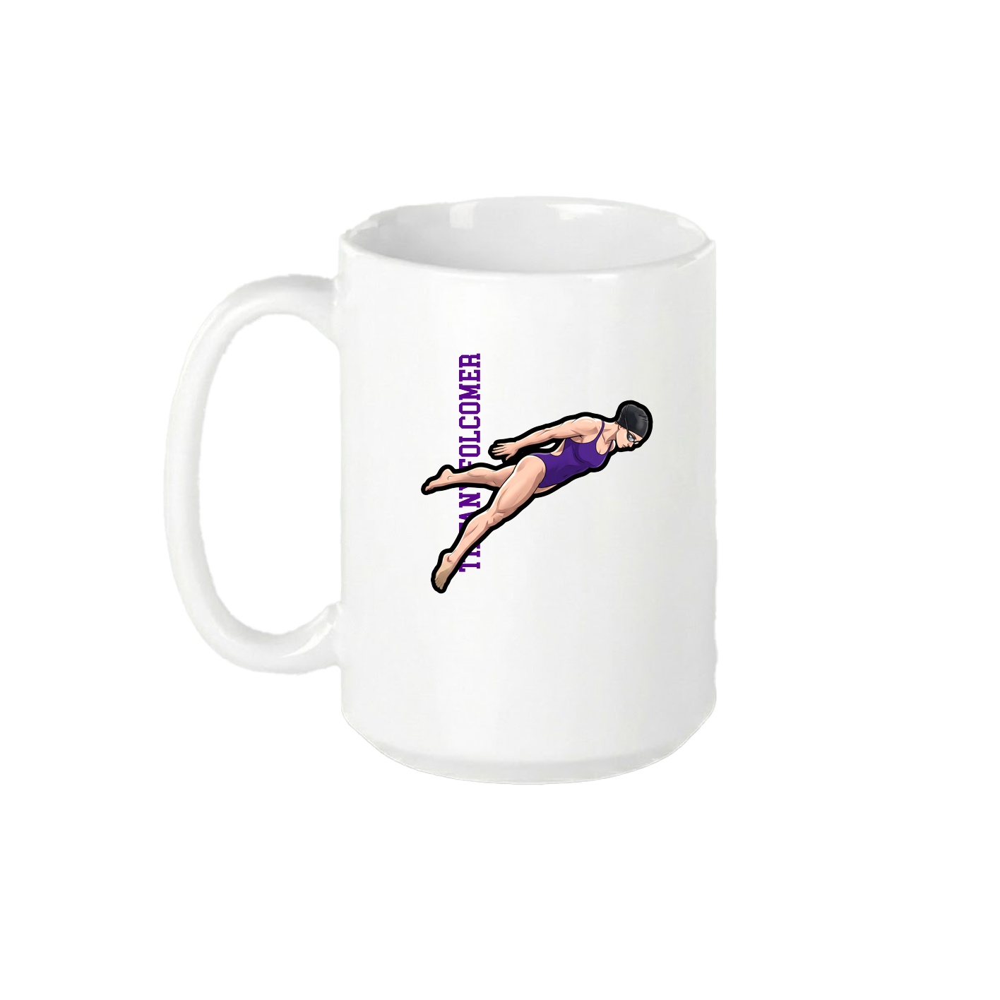 15oz Coffee Mug — Name Vertical in White