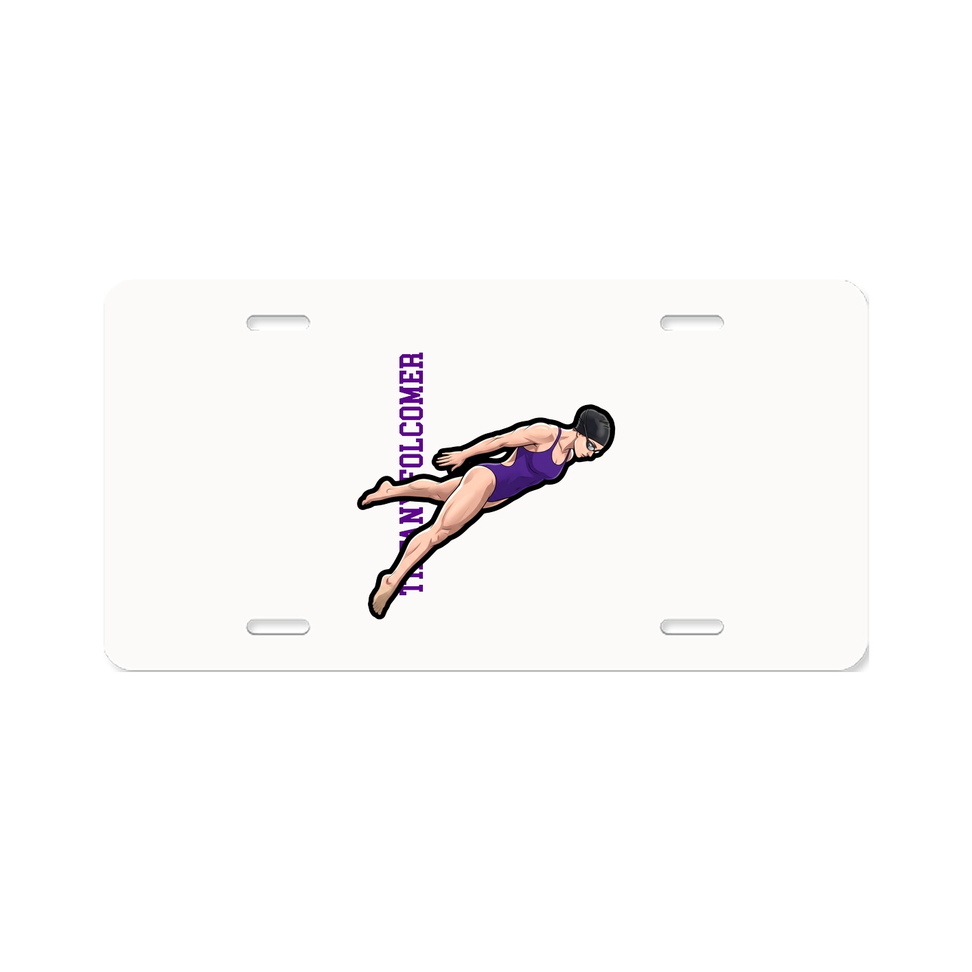 License Plate — Name Vertical in Classic