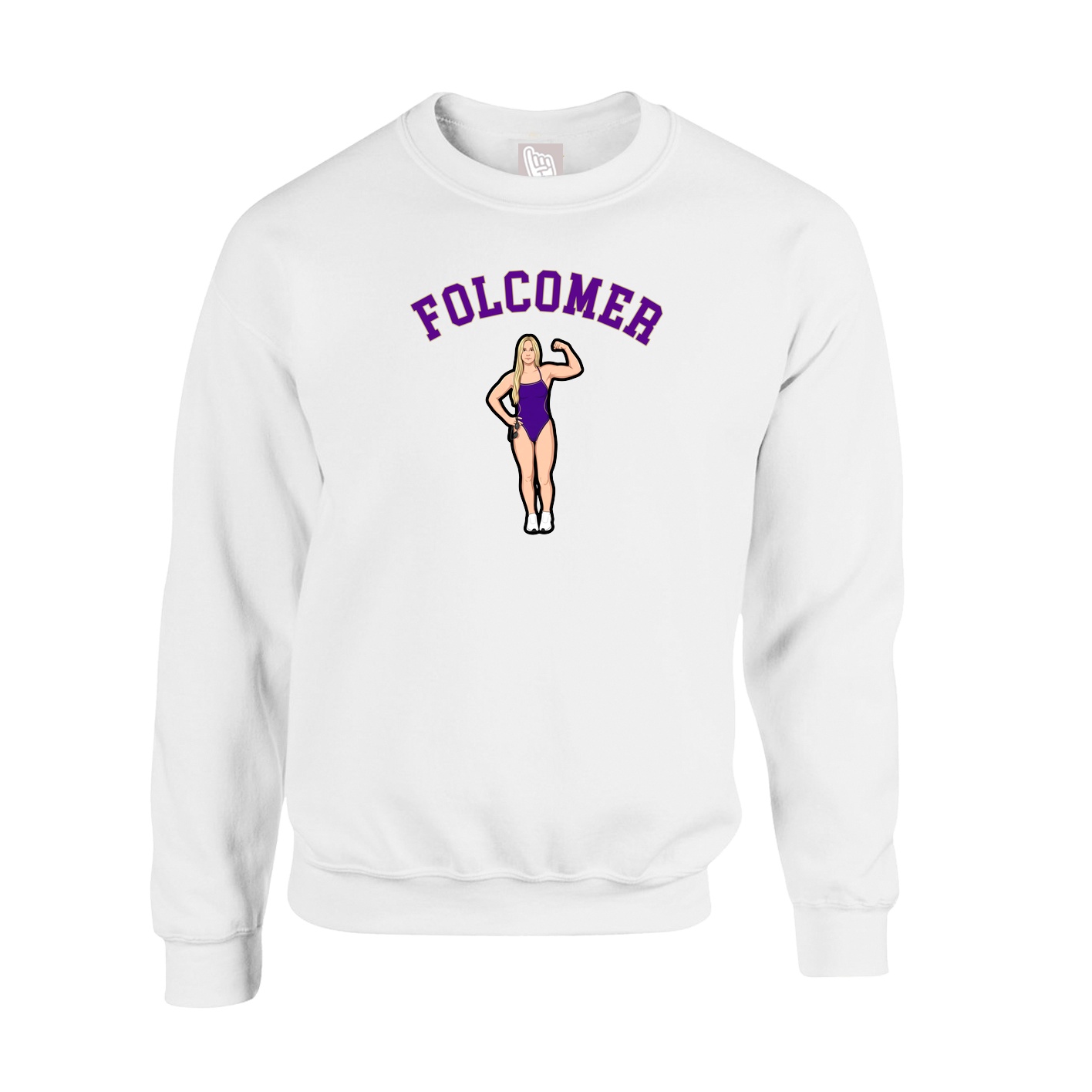Fleece Crew — Shirsey Arch in White
