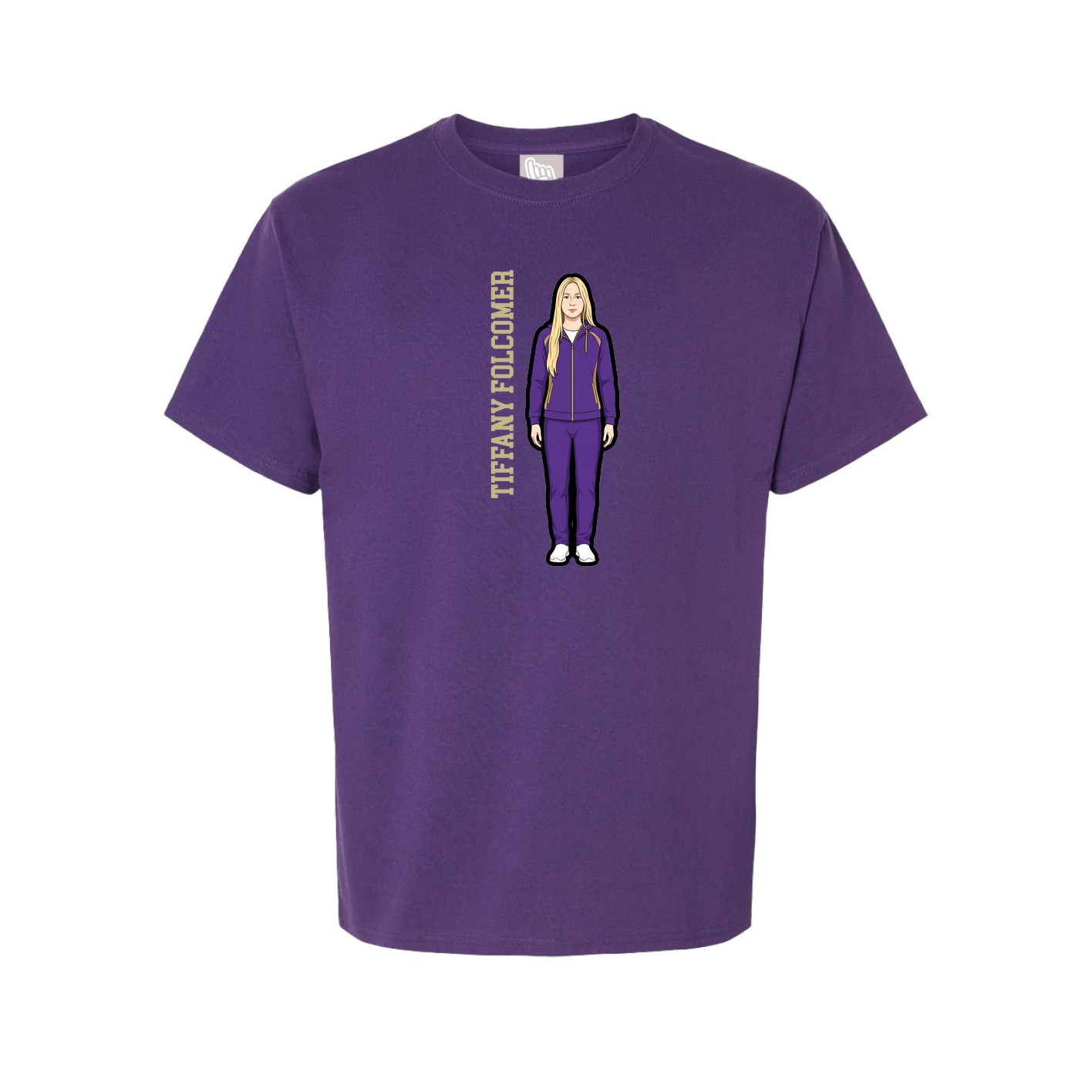 Tee — Name Vertical in Purple