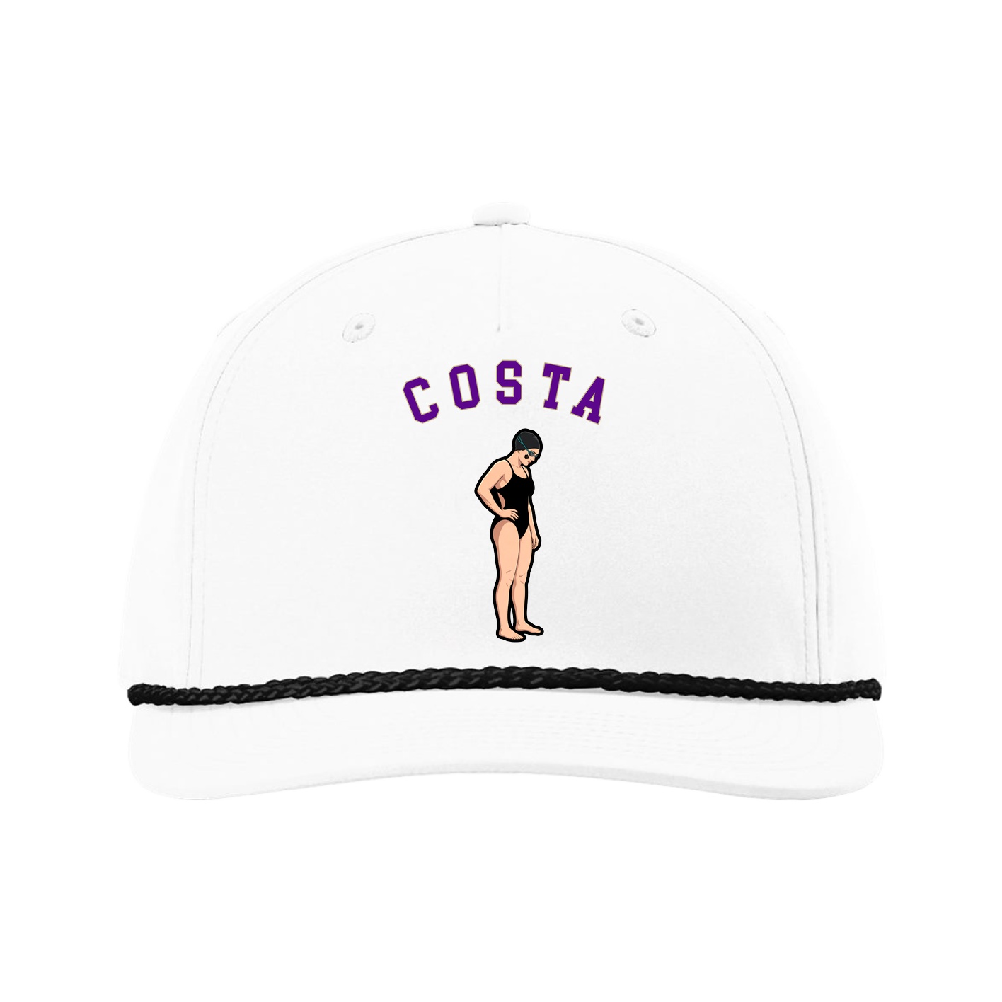 Five-Panel Classic Rope Cap — Shirsey Arch in White