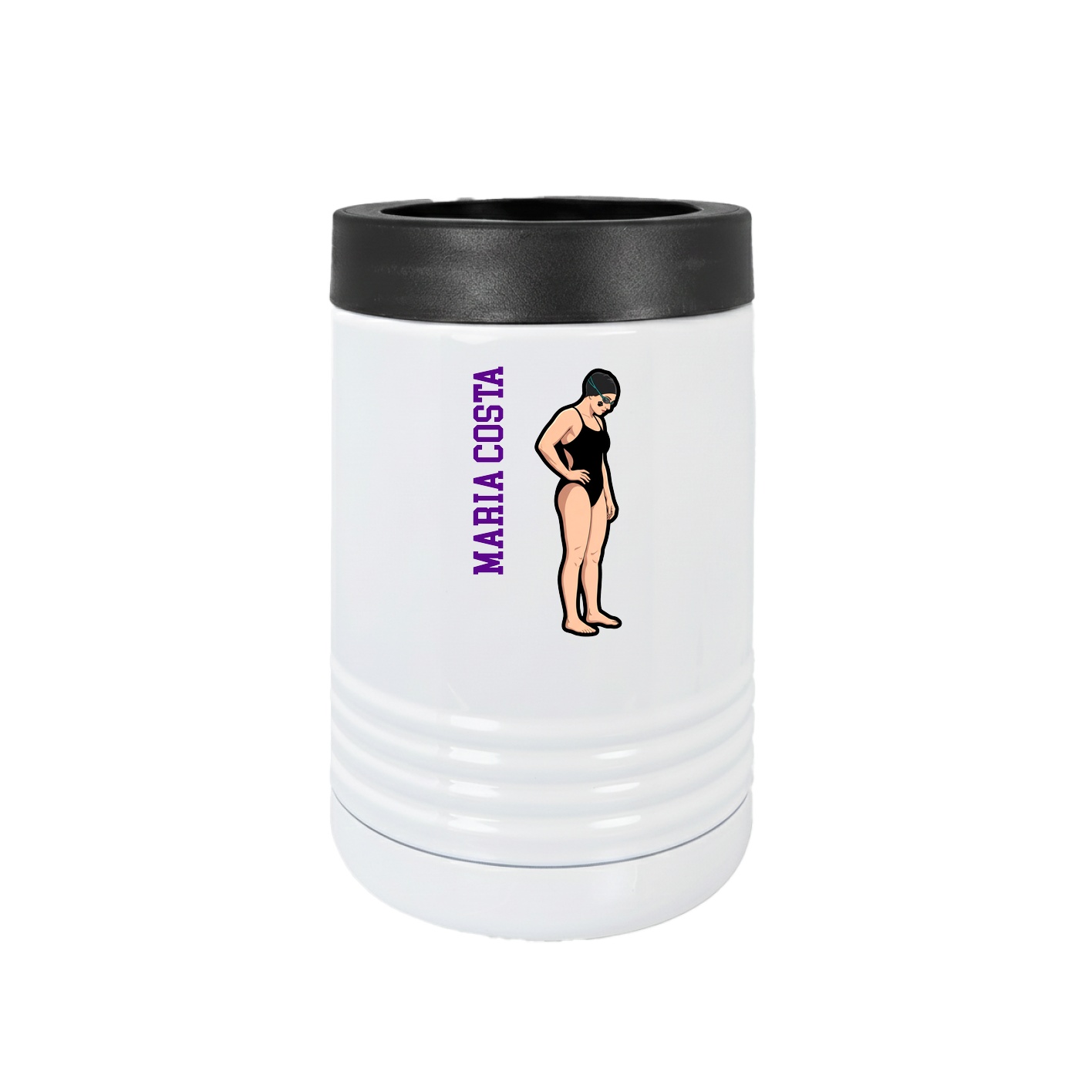 Beverage Holder — Name Vertical in White