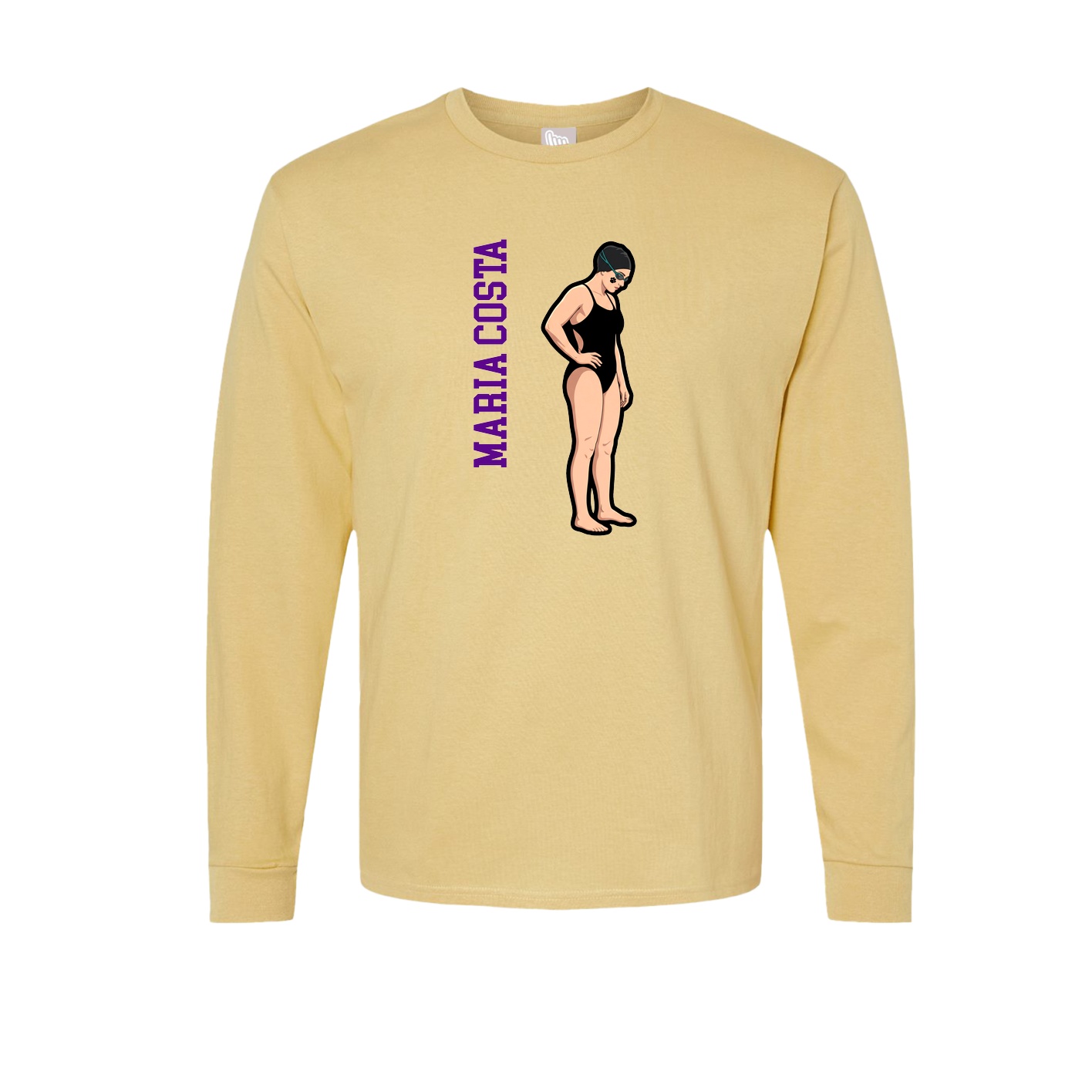 Long Sleeve Tee — Name Vertical in Vegas Gold