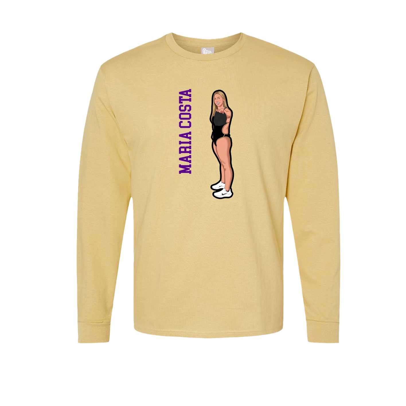 Long Sleeve Tee — Name Vertical in Vegas Gold