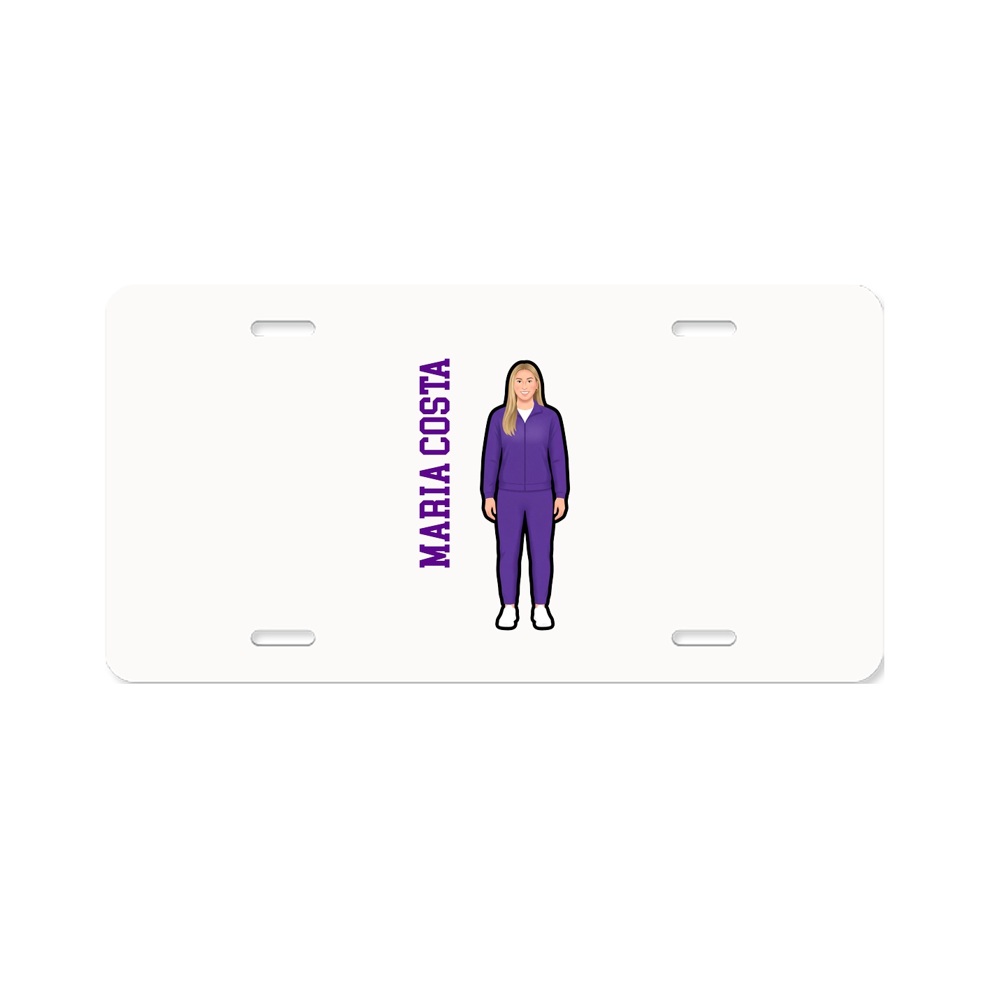 License Plate — Name Vertical in Classic