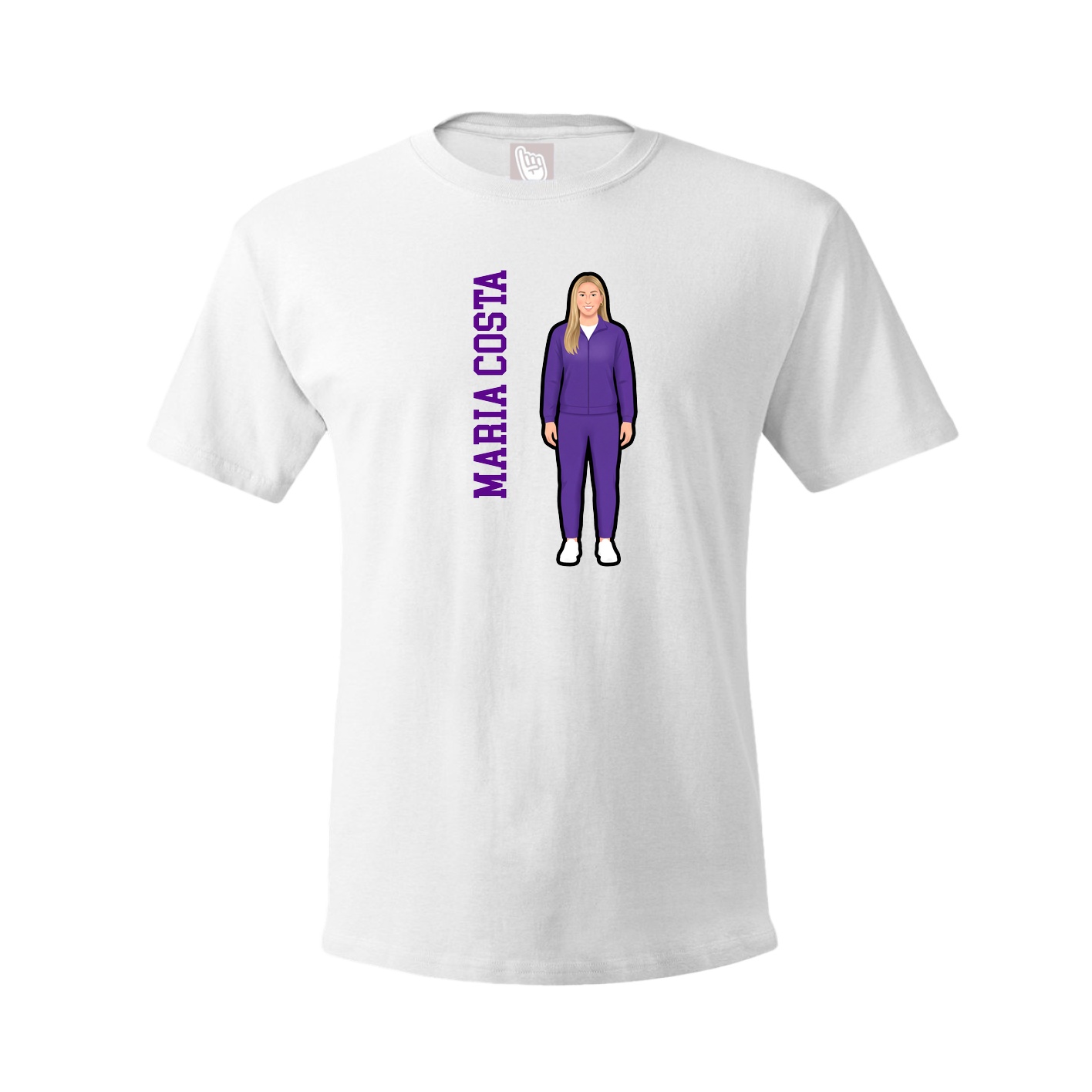 Youth Tee — Name Vertical in White