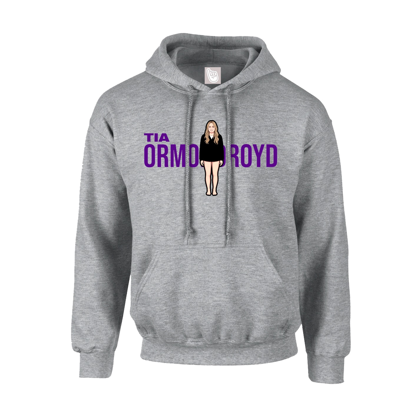 Youth Hoodie — Player Name in Grey
