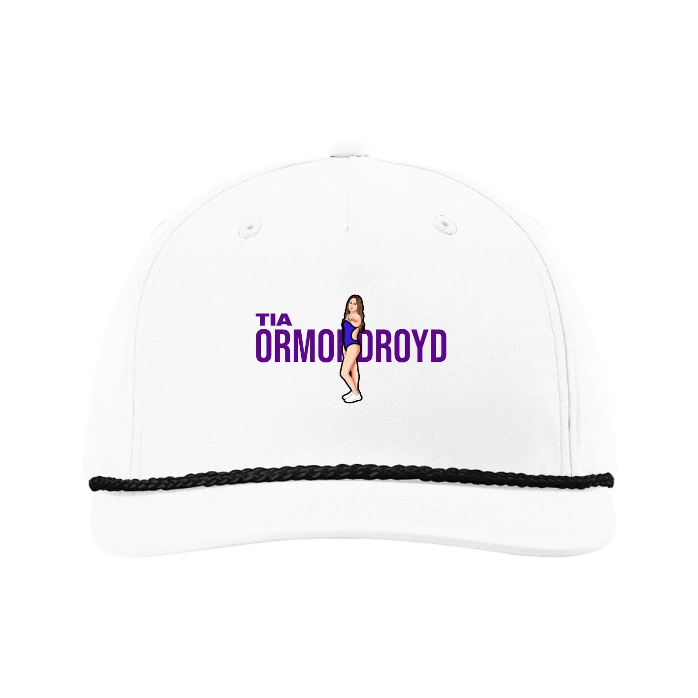 Five-Panel Classic Rope Cap — Player Name in White