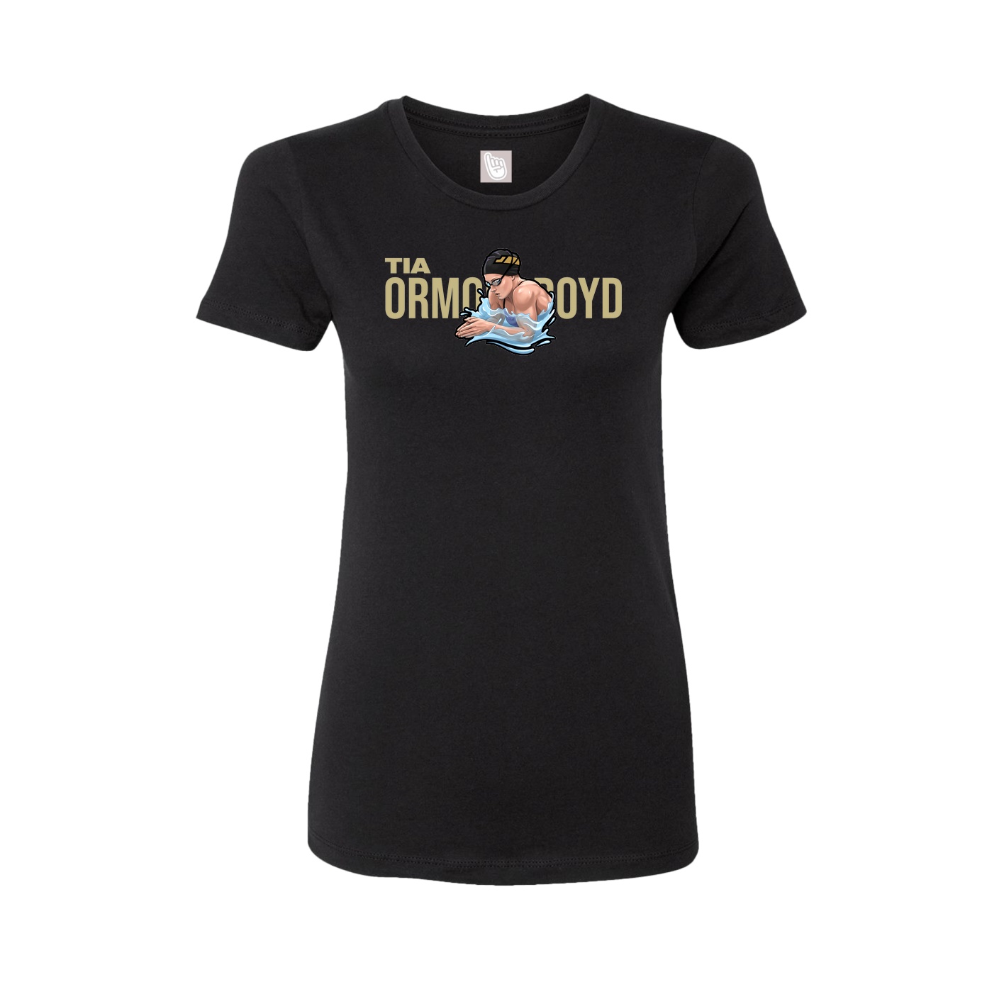 Fitted Women's Tee — Player Name in Black