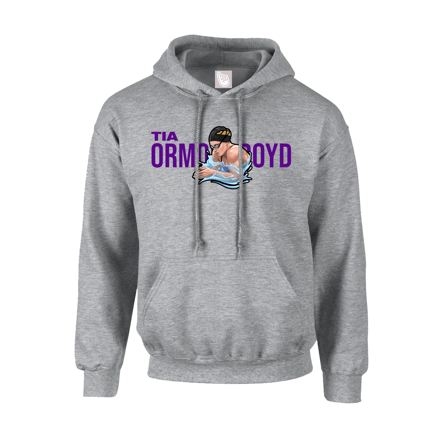 Hoodie — Player Name in Grey
