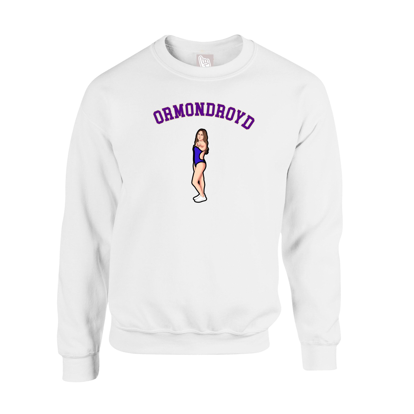 Fleece Crew — Shirsey Arch in White