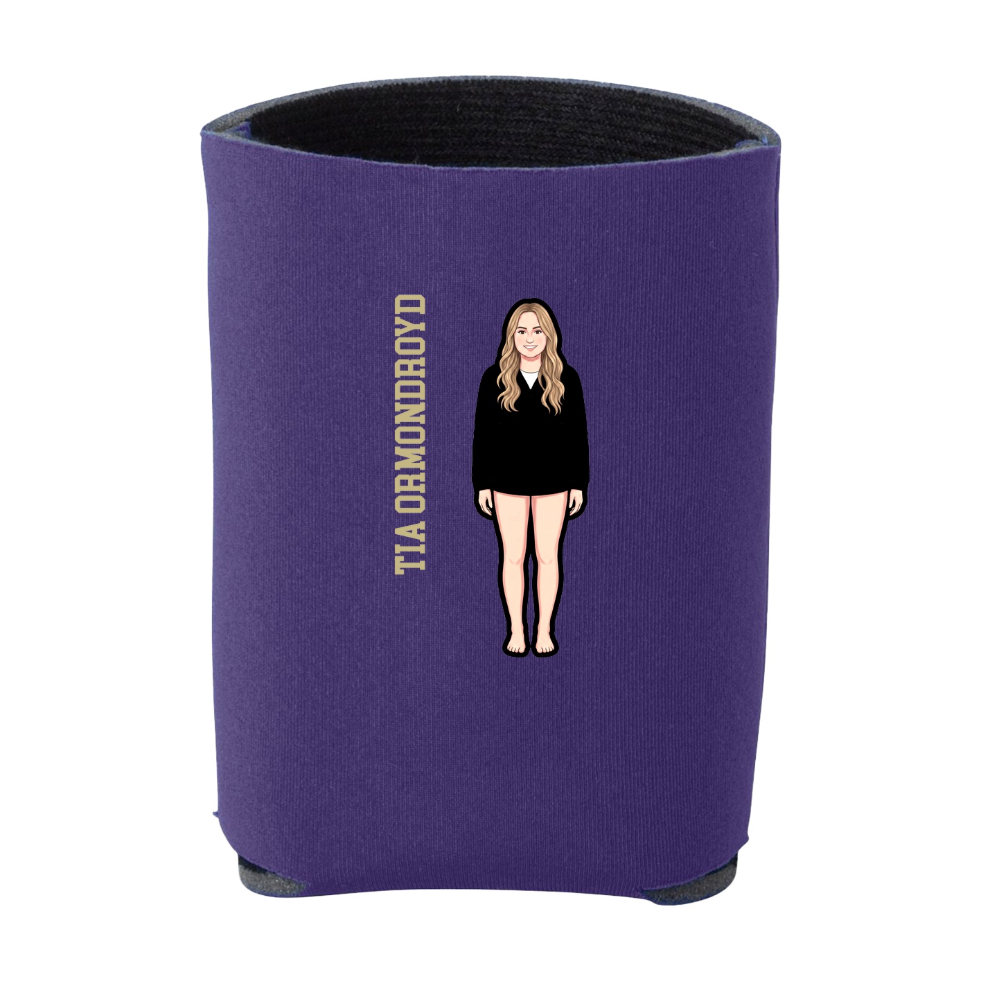 Can Holder — Name Vertical in Purple