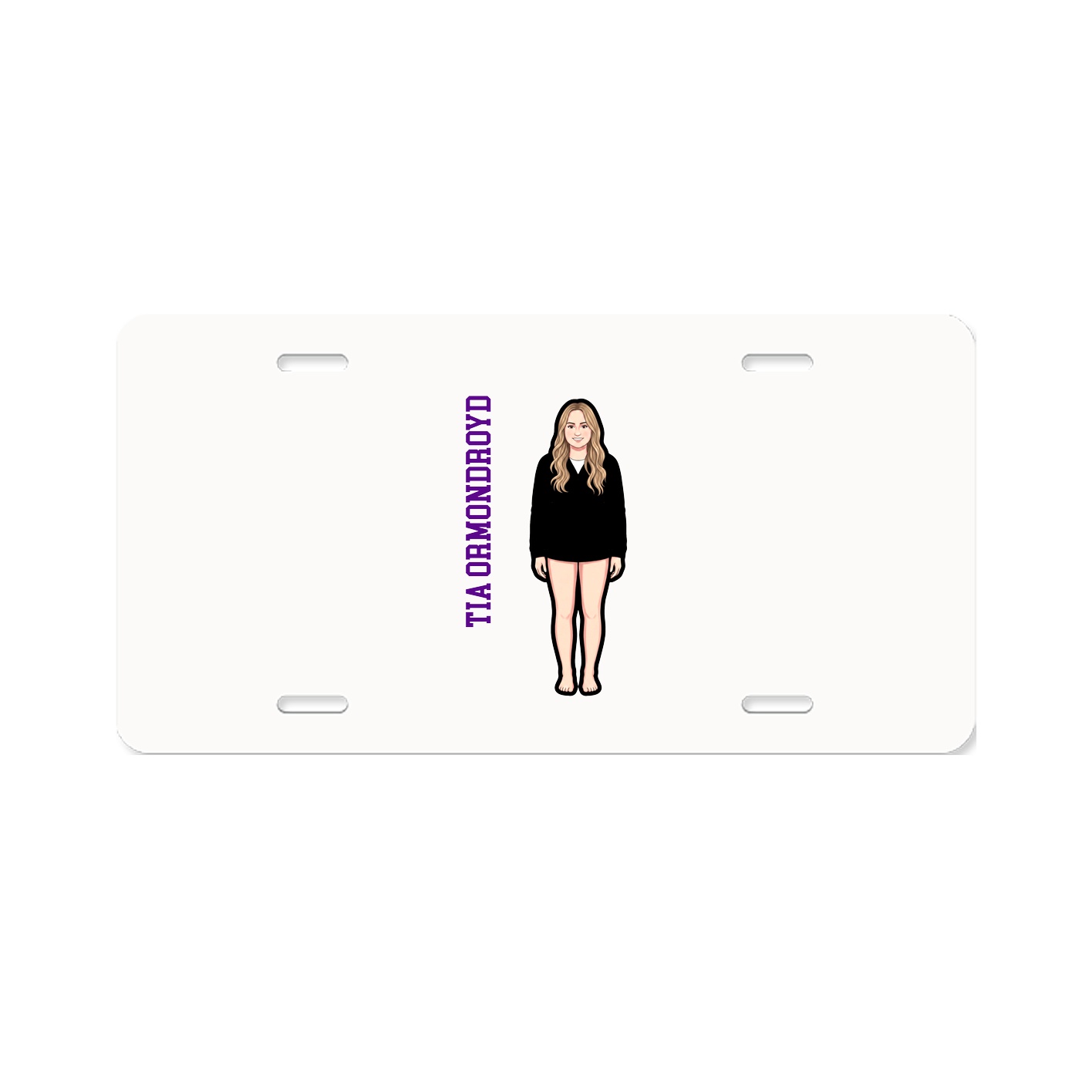 License Plate — Name Vertical in Classic