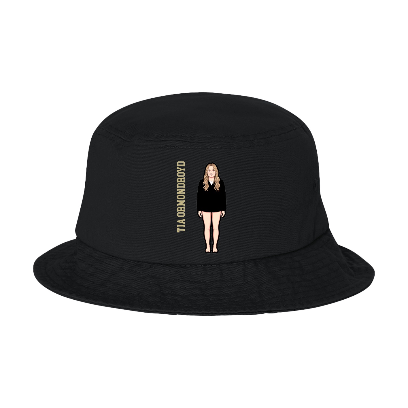 Bucket Cap — Name Vertical in Black