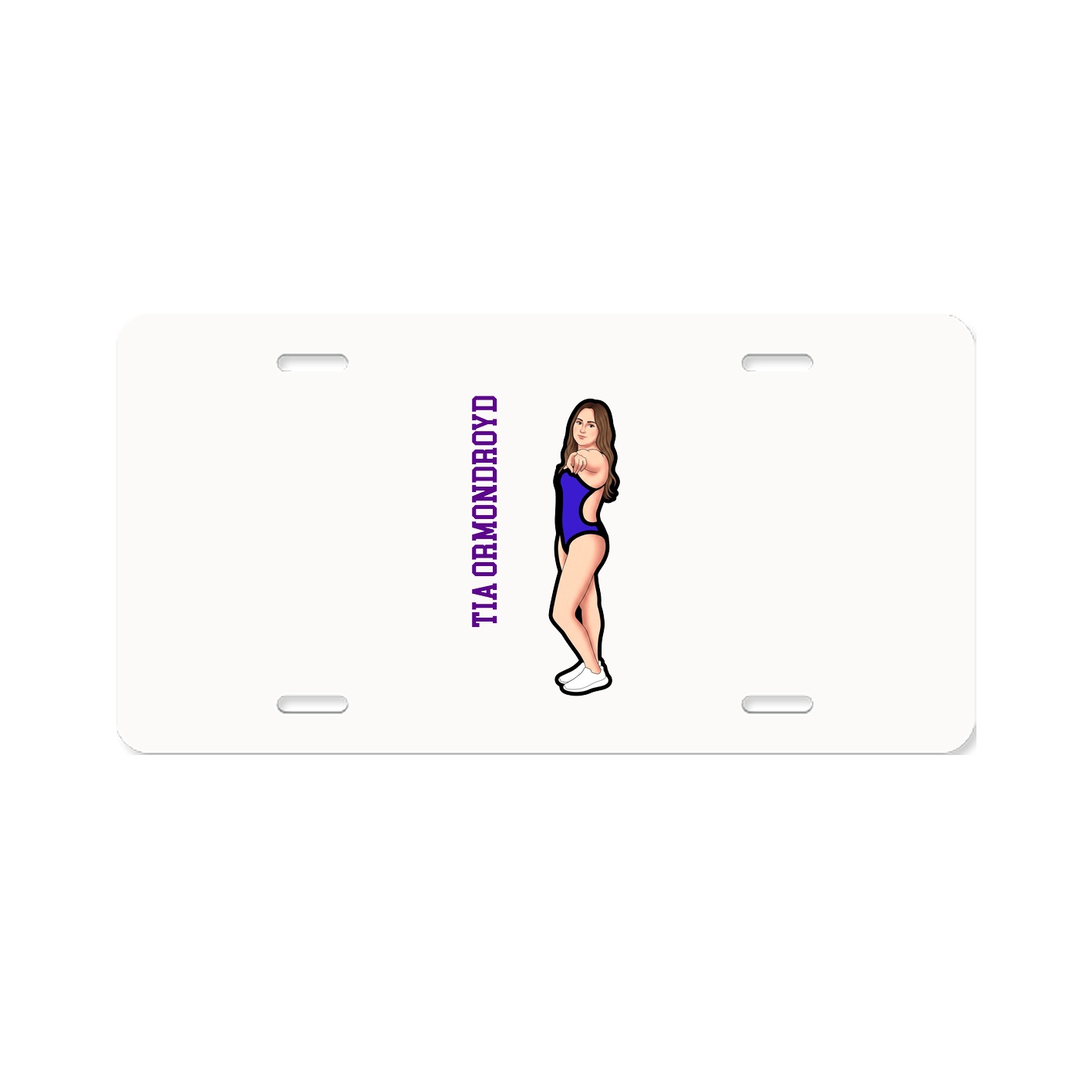License Plate — Name Vertical in Classic