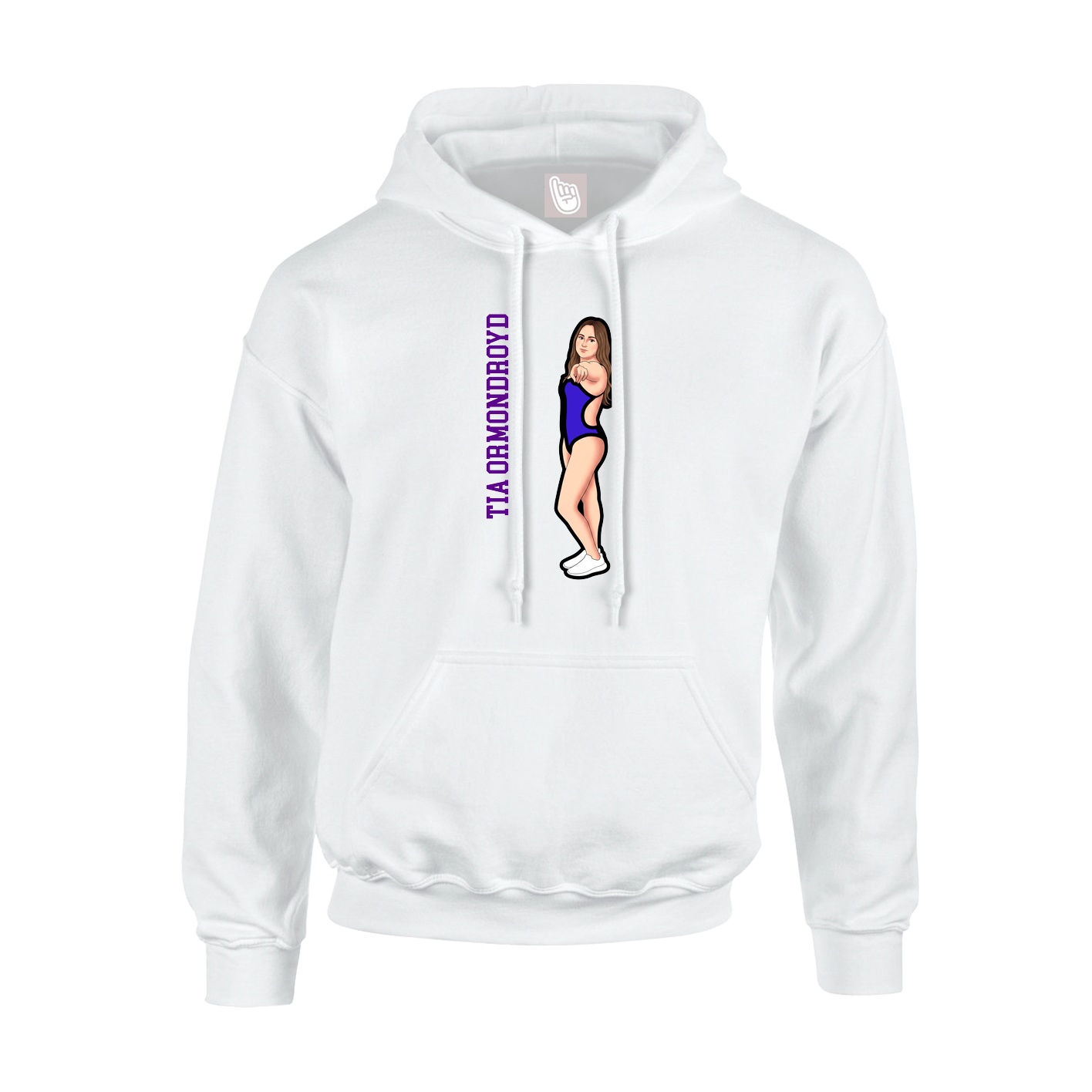 Youth Hoodie — Name Vertical in White