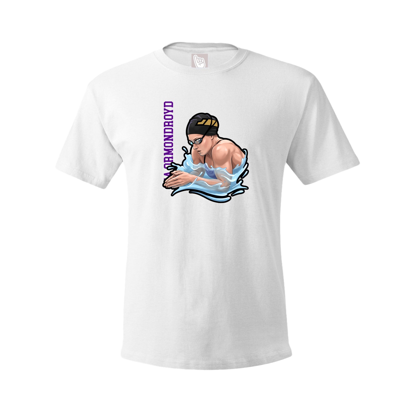Tee — Name Vertical in White