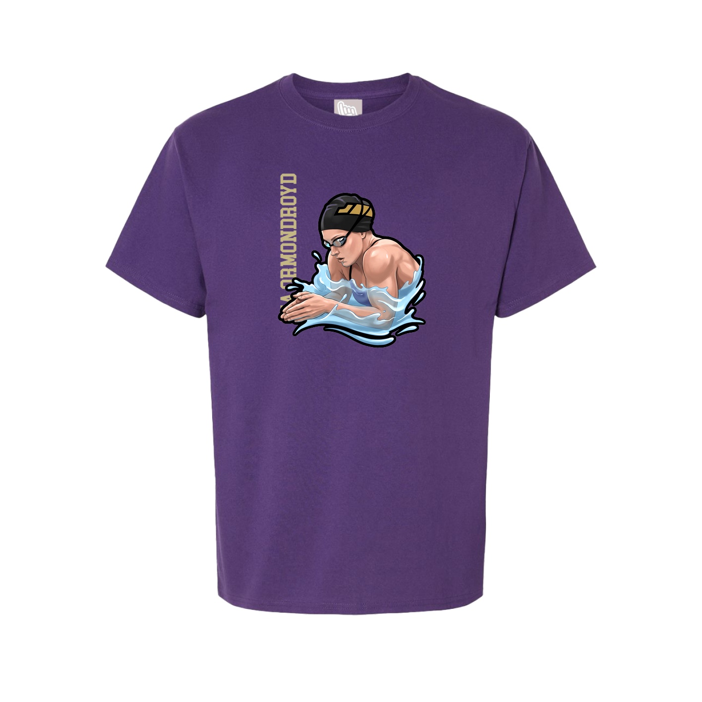 Youth Tee — Name Vertical in Purple