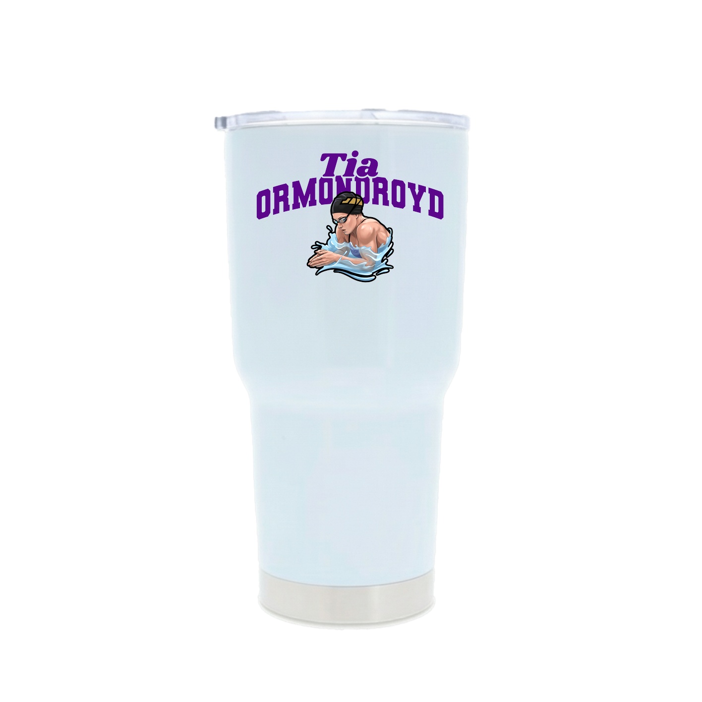 30oz Stainless Steel Tumbler — Signature Arch in White