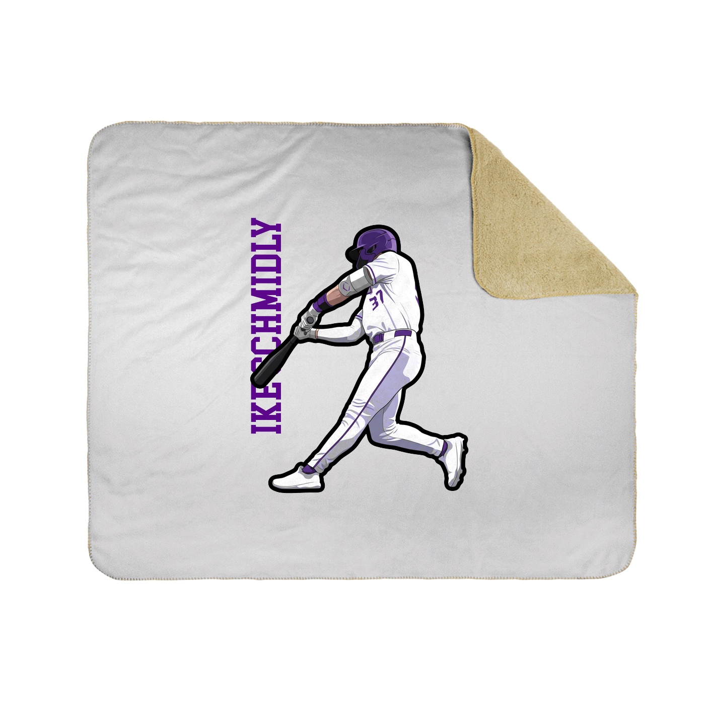 Throw Blanket — Name Vertical in White