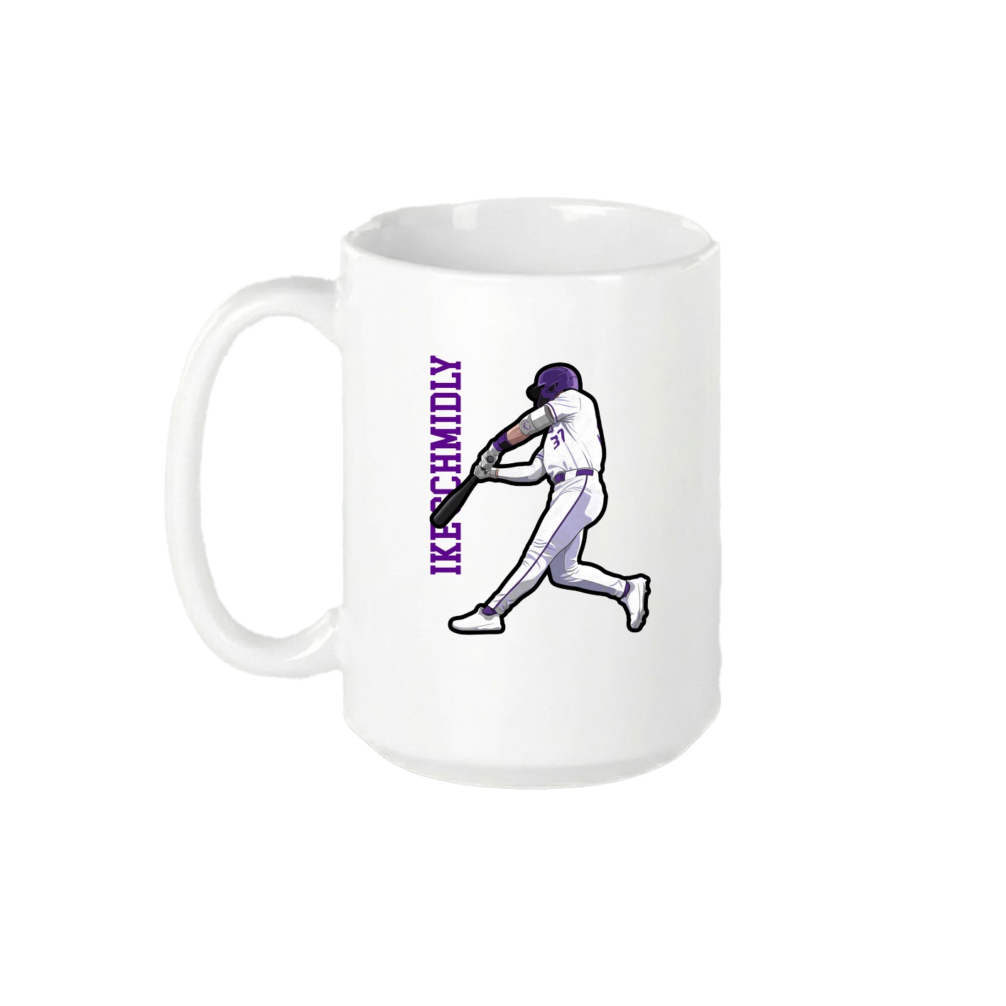 15oz Coffee Mug — Name Vertical in White