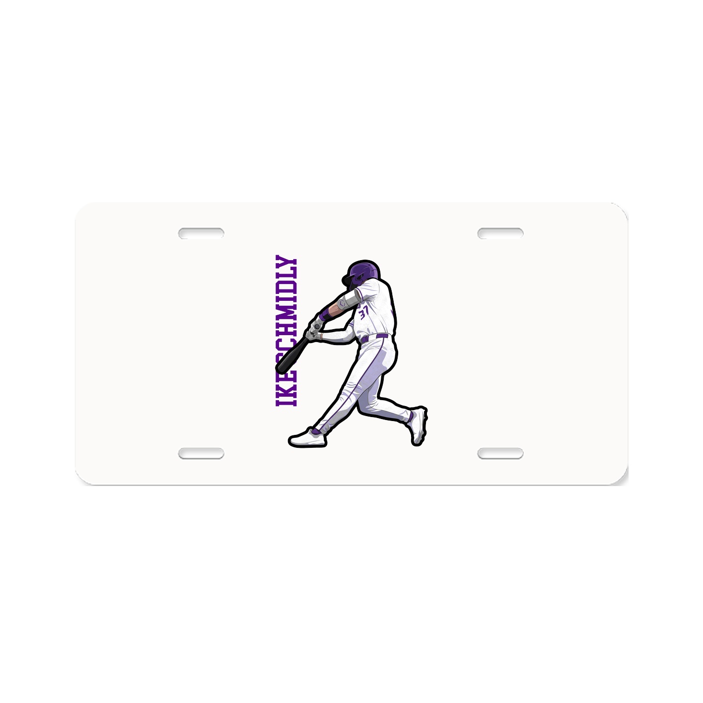 License Plate — Name Vertical in Classic