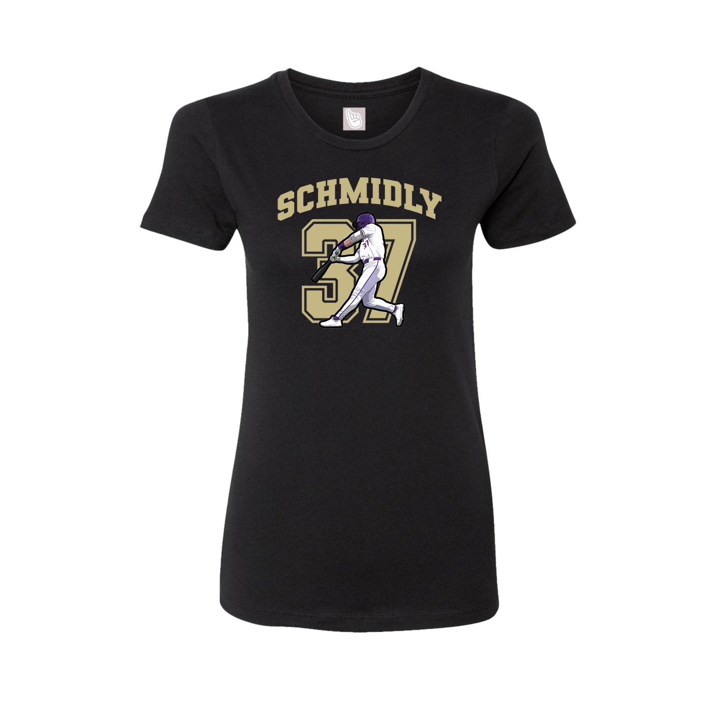 Fitted Women's Tee — Number in Black
