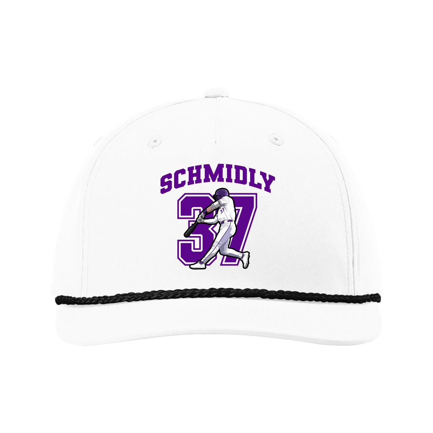 Five-Panel Classic Rope Cap — Number in White