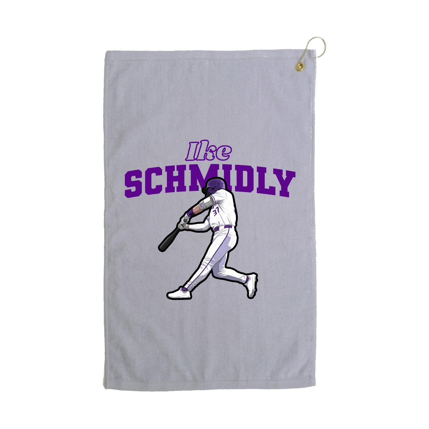 Golf Towel — Name Arch in Grey