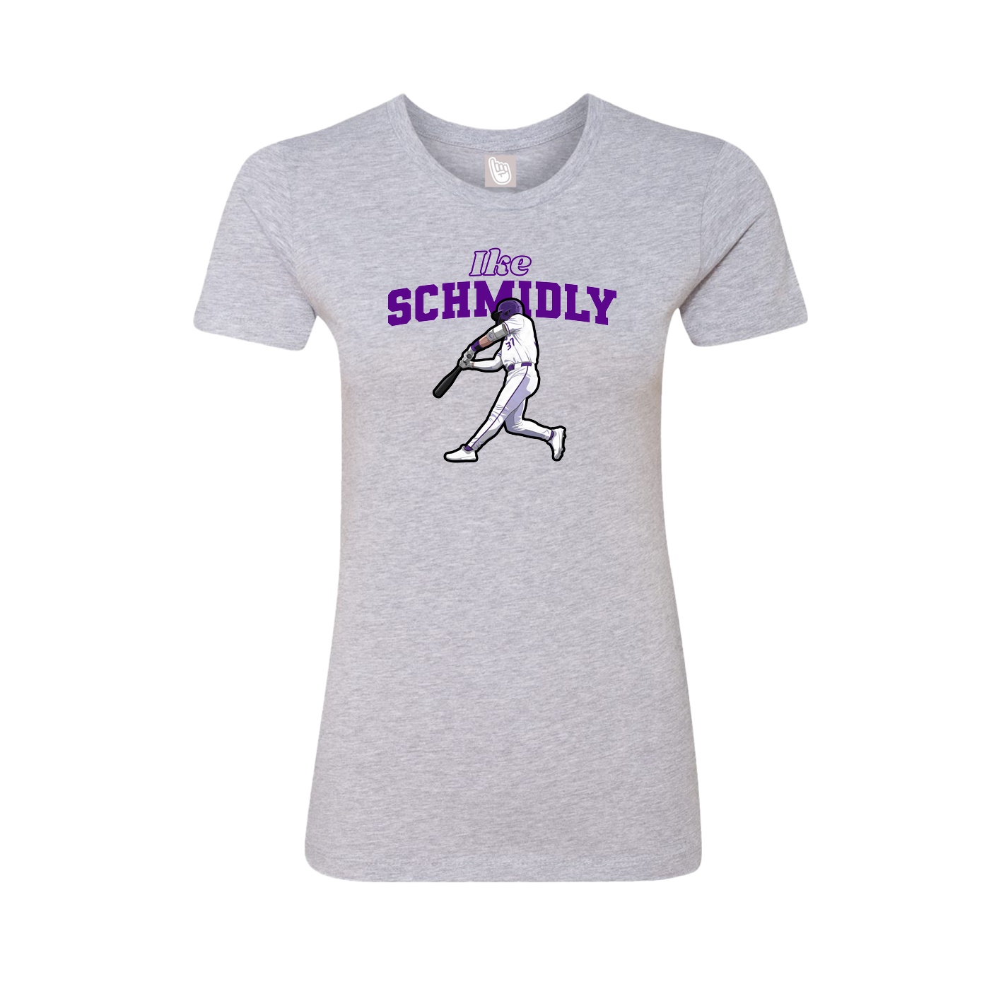 Fitted Women's Tee — Name Arch in Grey