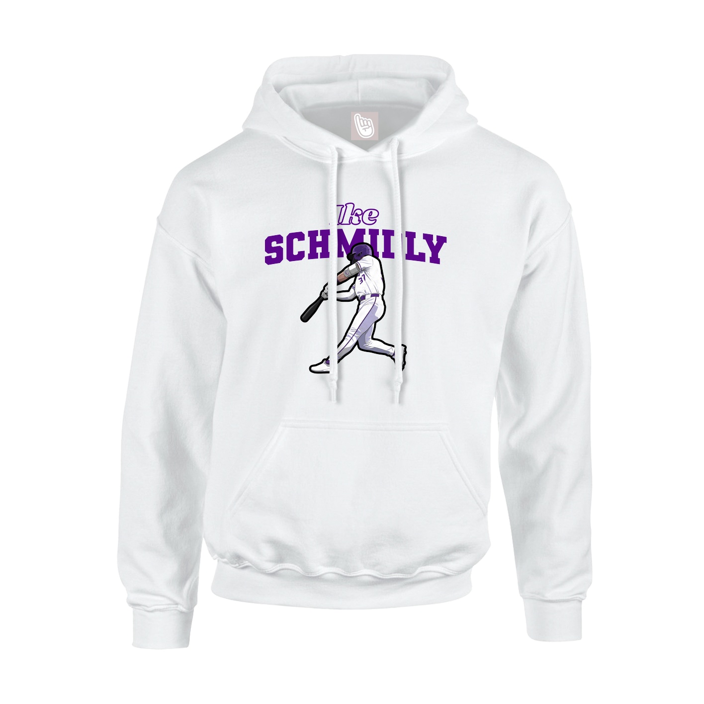 Youth Hoodie — Name Arch in White