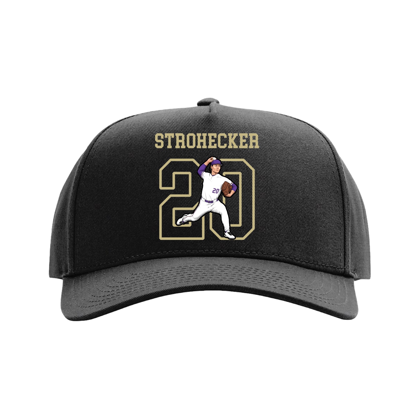 Full Fabric Five-Panel Champ Cap — Shirsey in Black