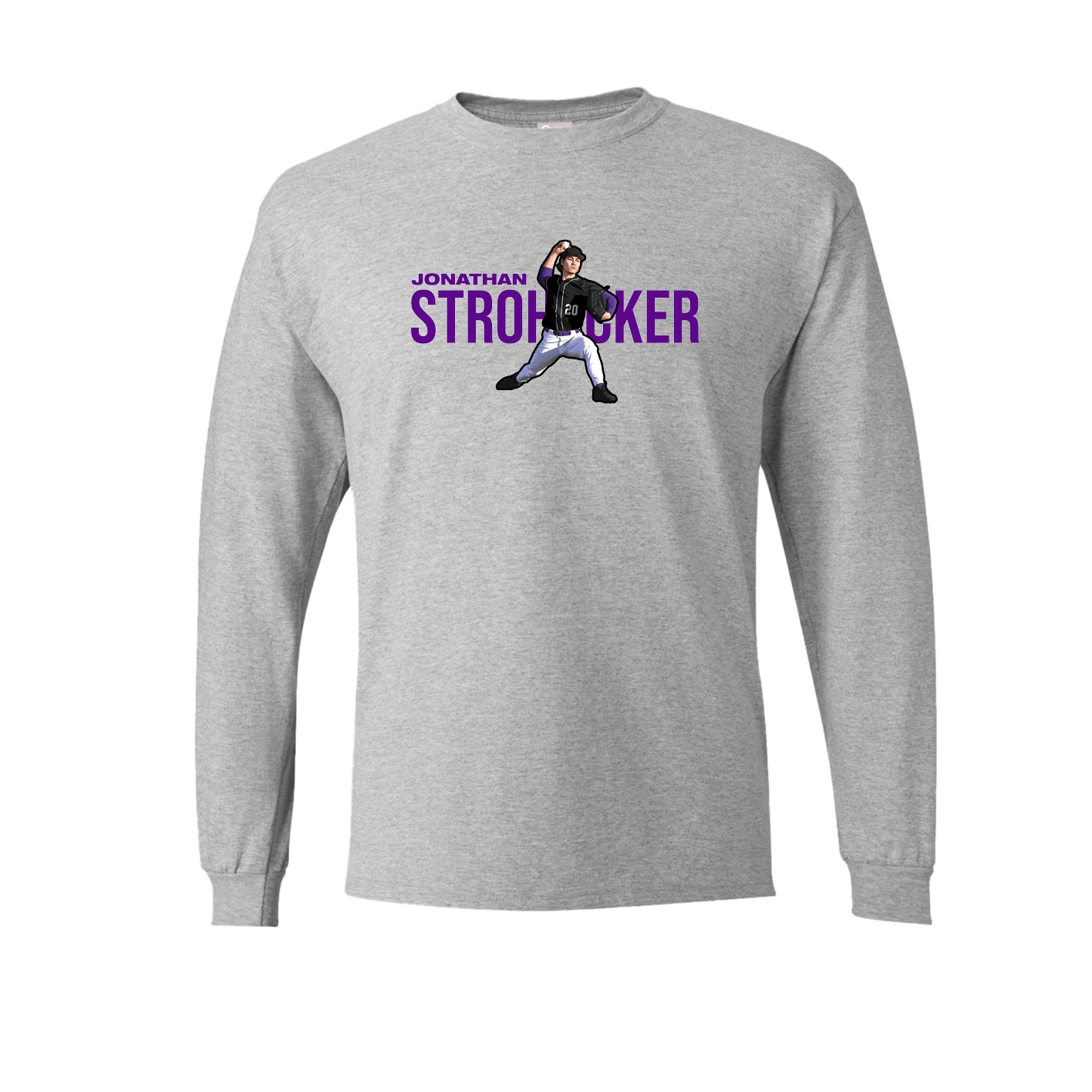 Long Sleeve Tee — Player Name in Grey