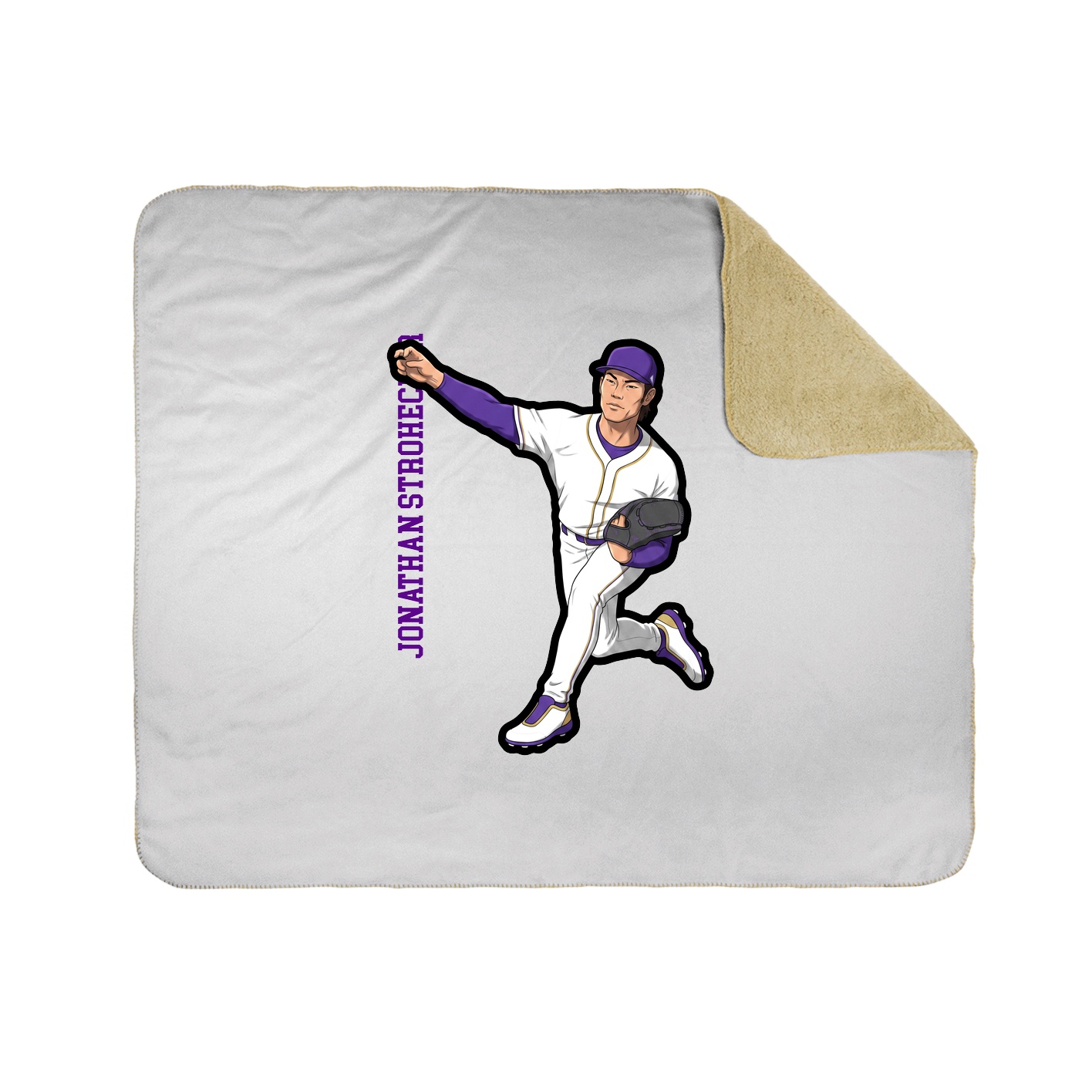 Throw Blanket — Name Vertical in White
