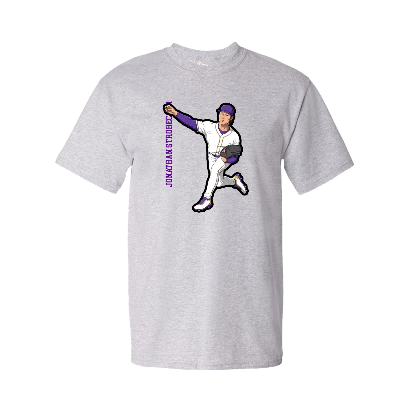 Tee — Name Vertical in Grey