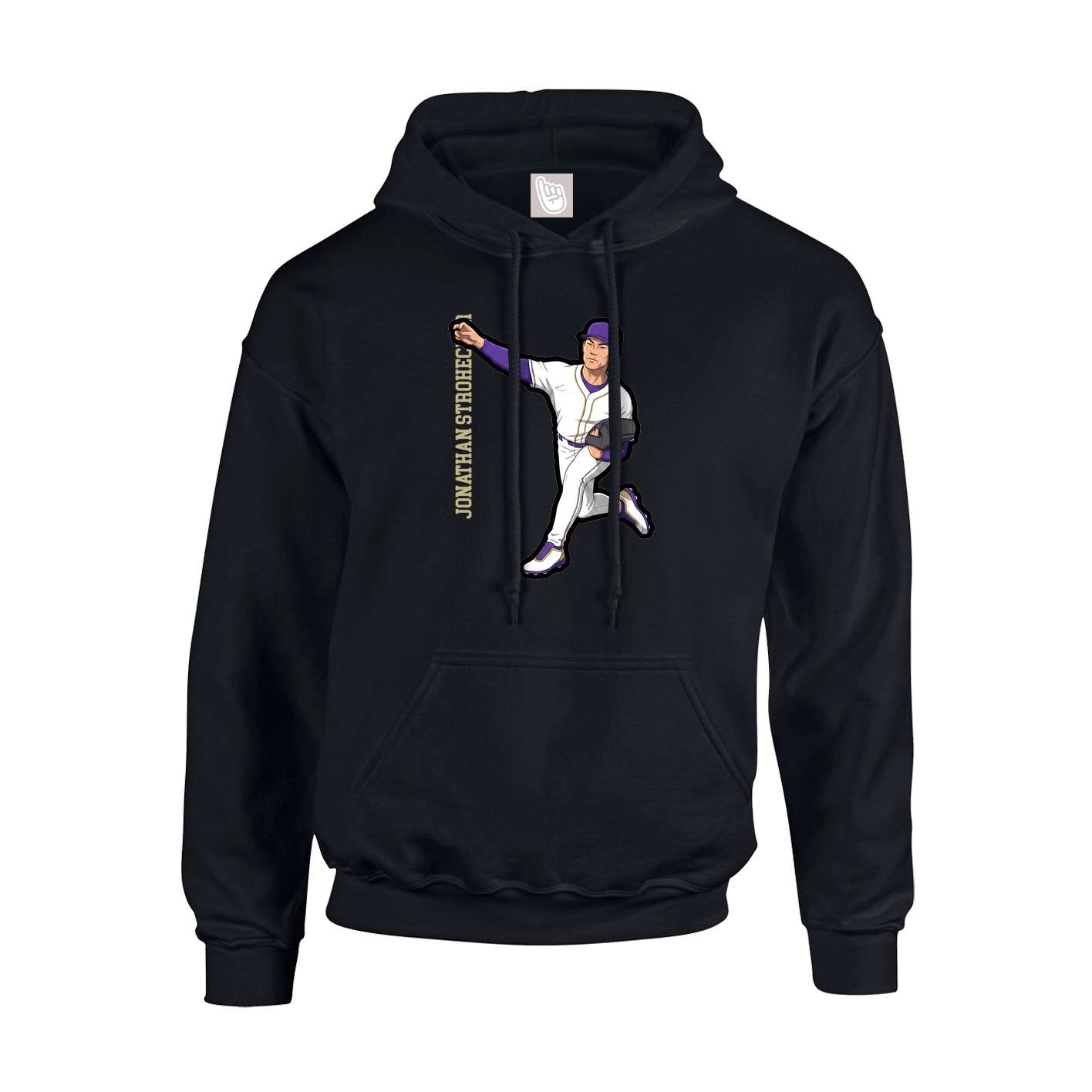 Hoodie — Name Vertical in Black