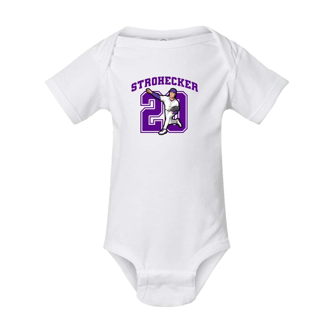 Baby Onesie — Number in White