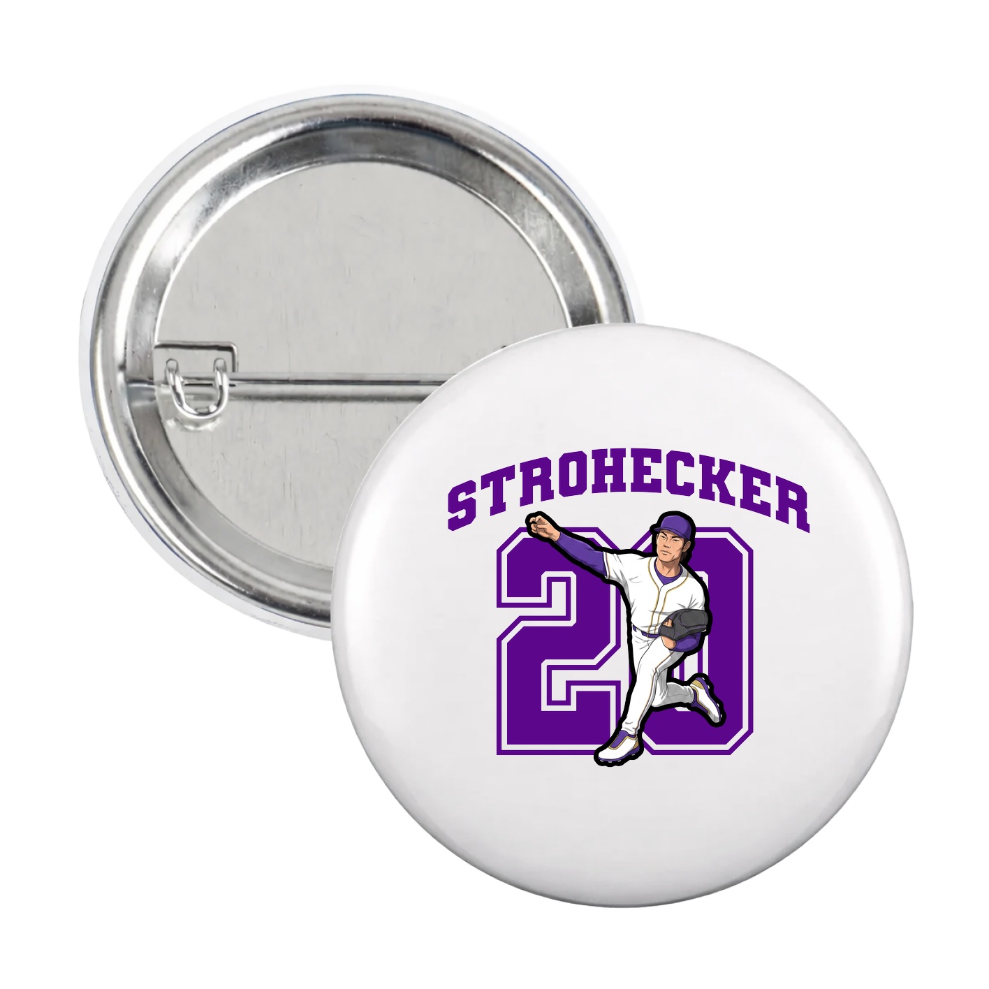 Game Day Button — Number in White
