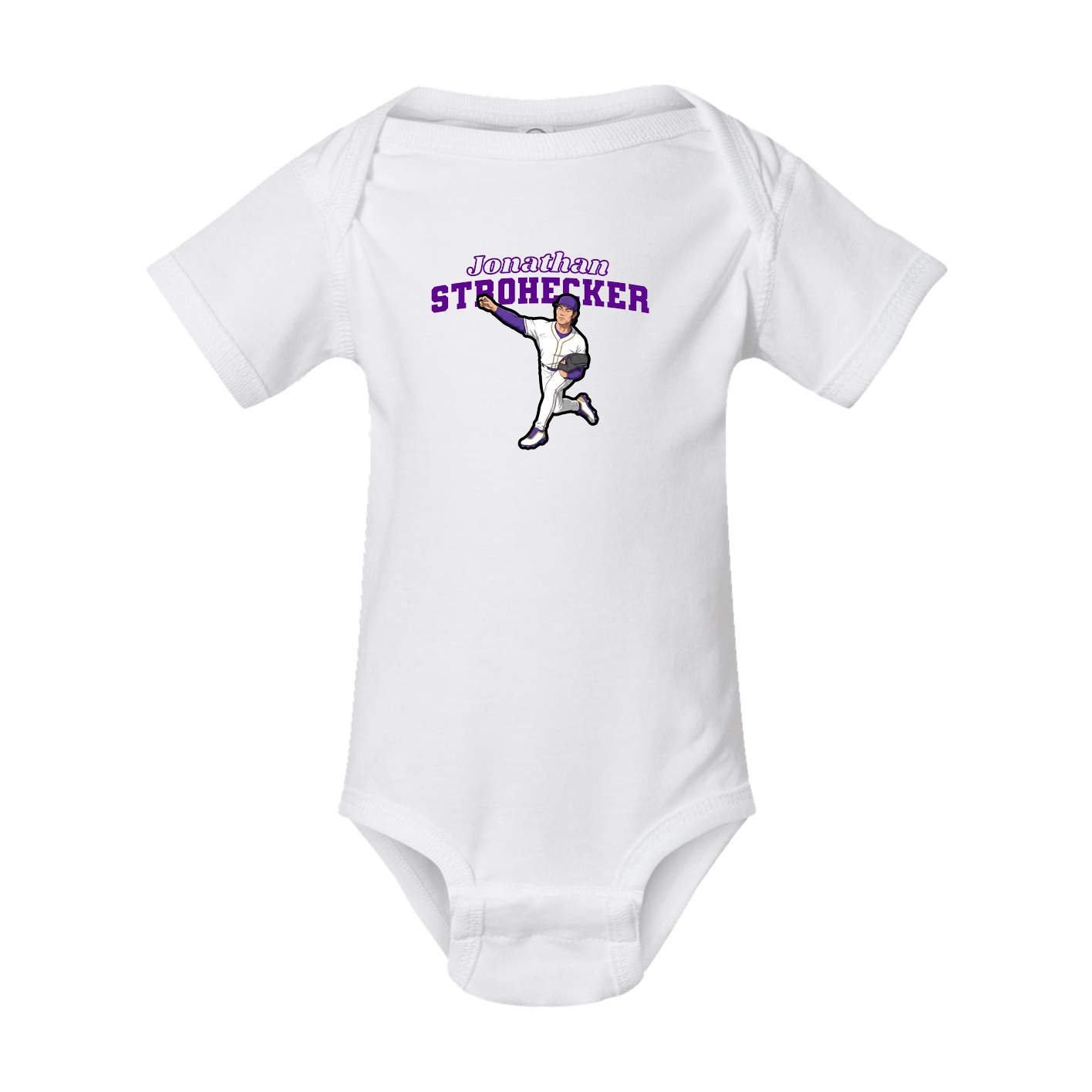 Baby Onesie — Name Arch in White