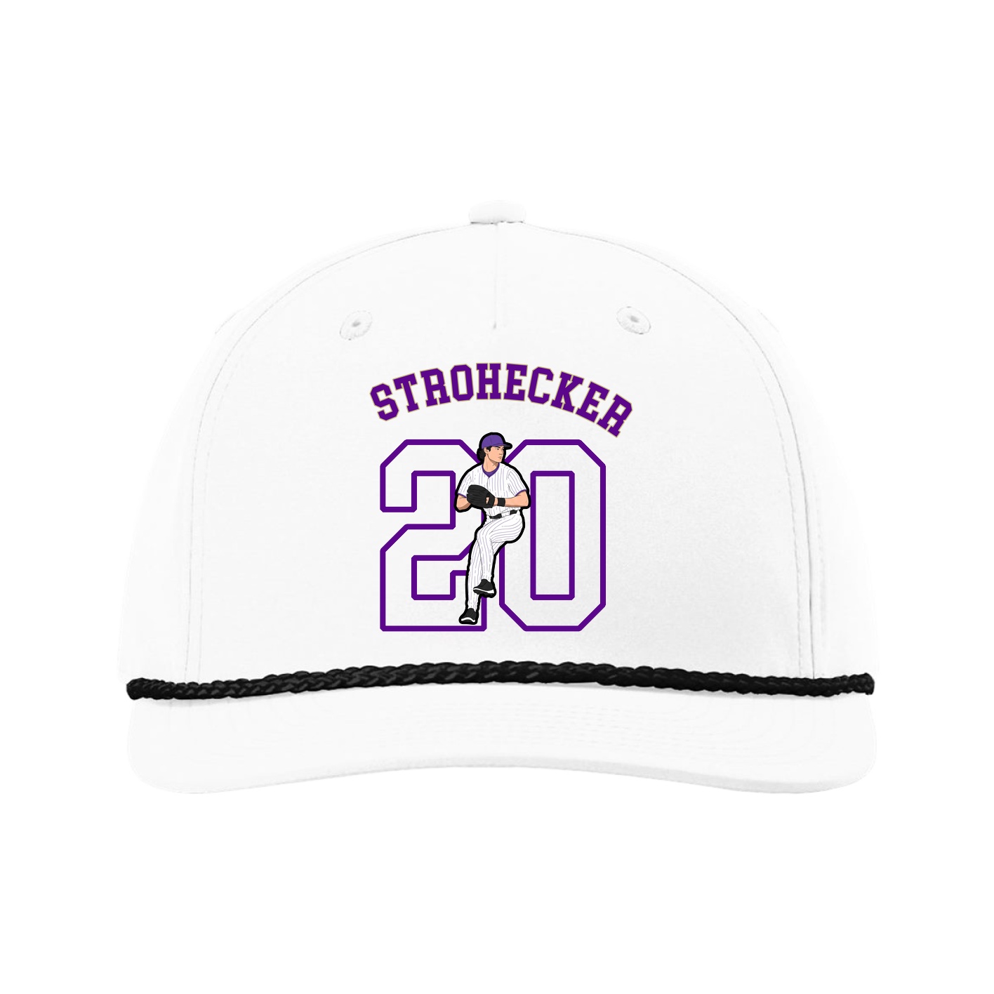 Five-Panel Classic Rope Cap — Shirsey Arch in White