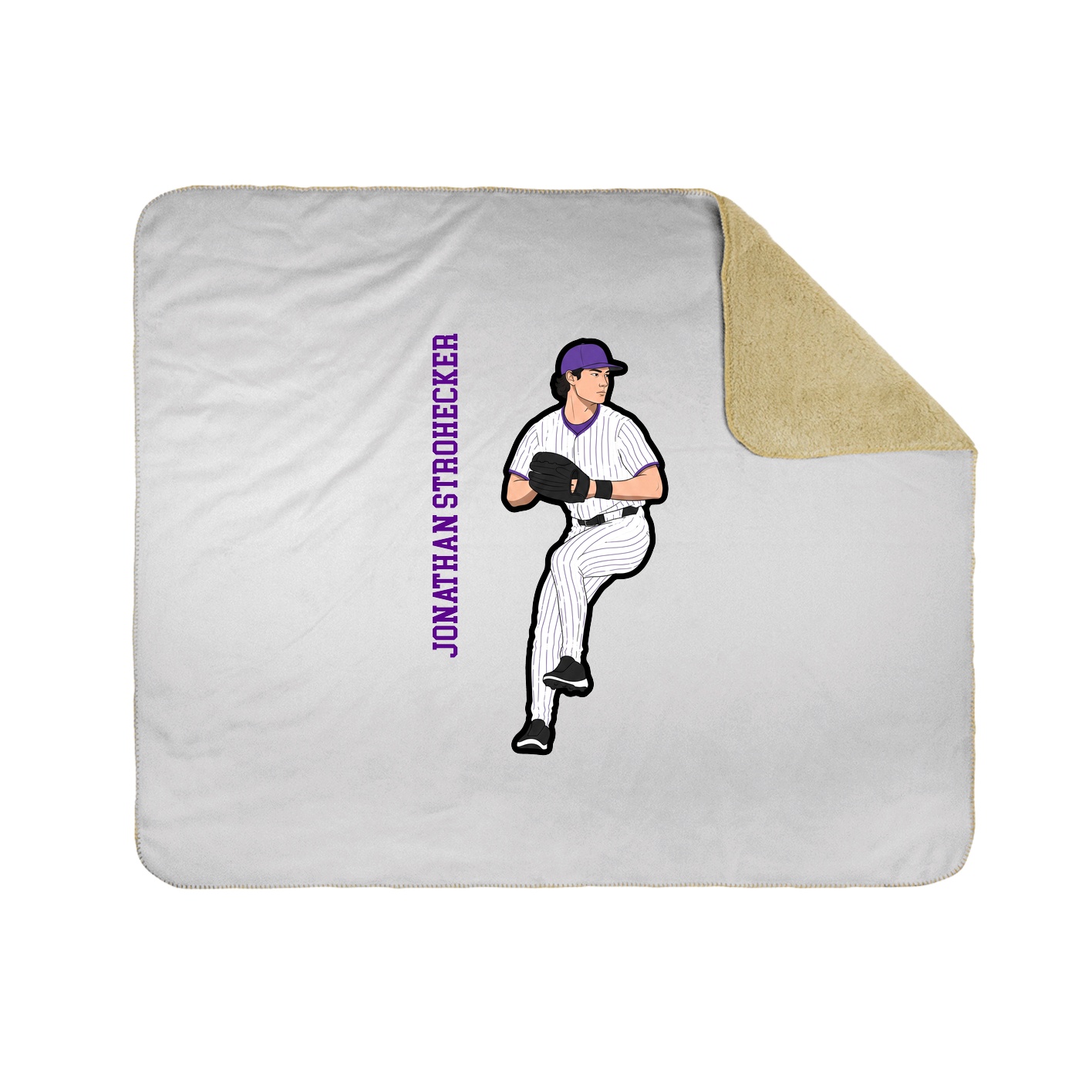 Throw Blanket — Name Vertical in White