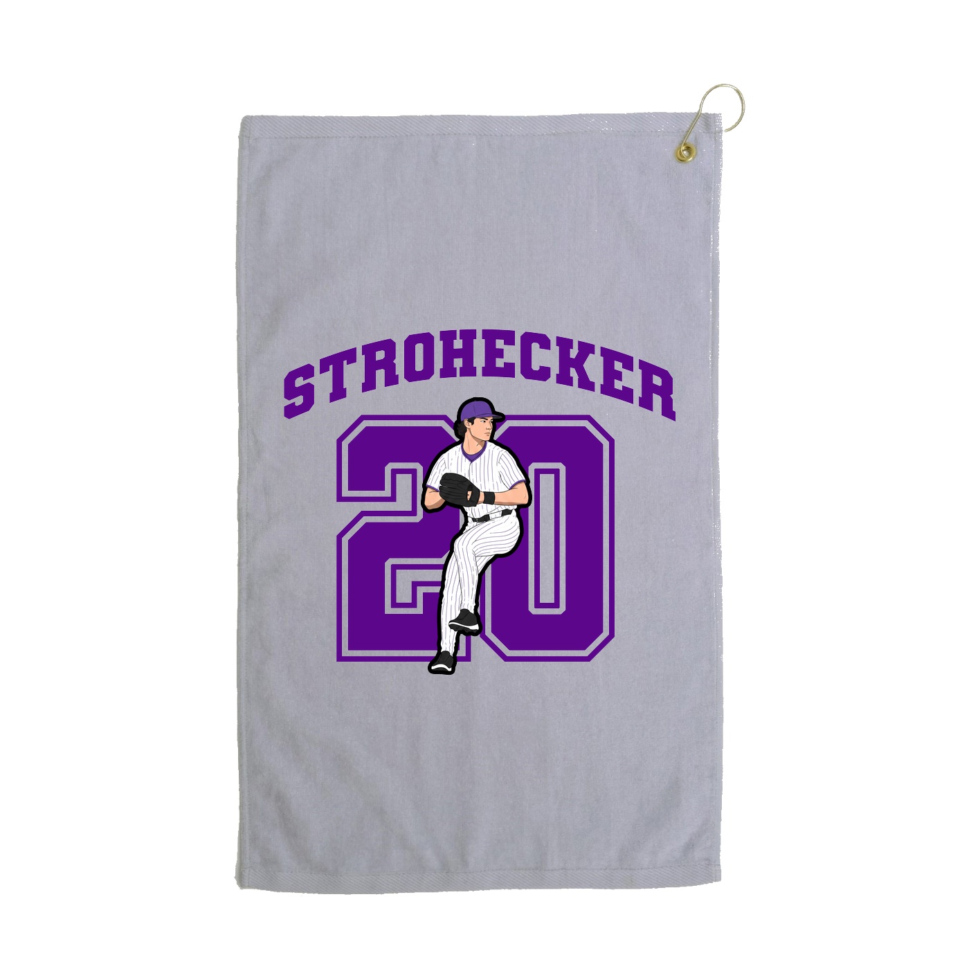 Golf Towel — Number in Grey